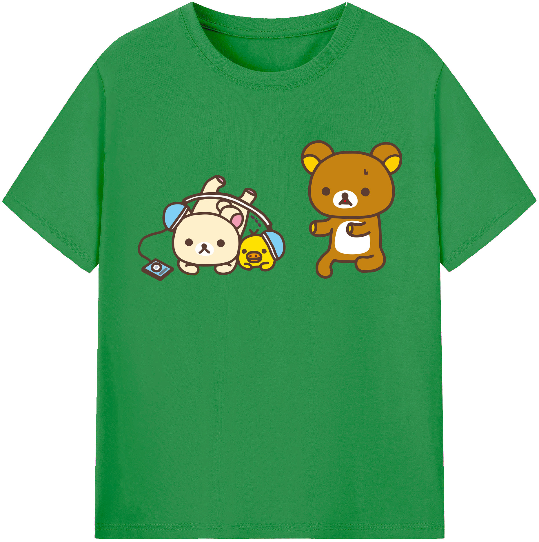 （画像用） リラックマ リラックマ キイロイトリ Rilakkuma Korilakkuma Kiiroitori レディースカジュアルプリントTシャツ（綿100％）