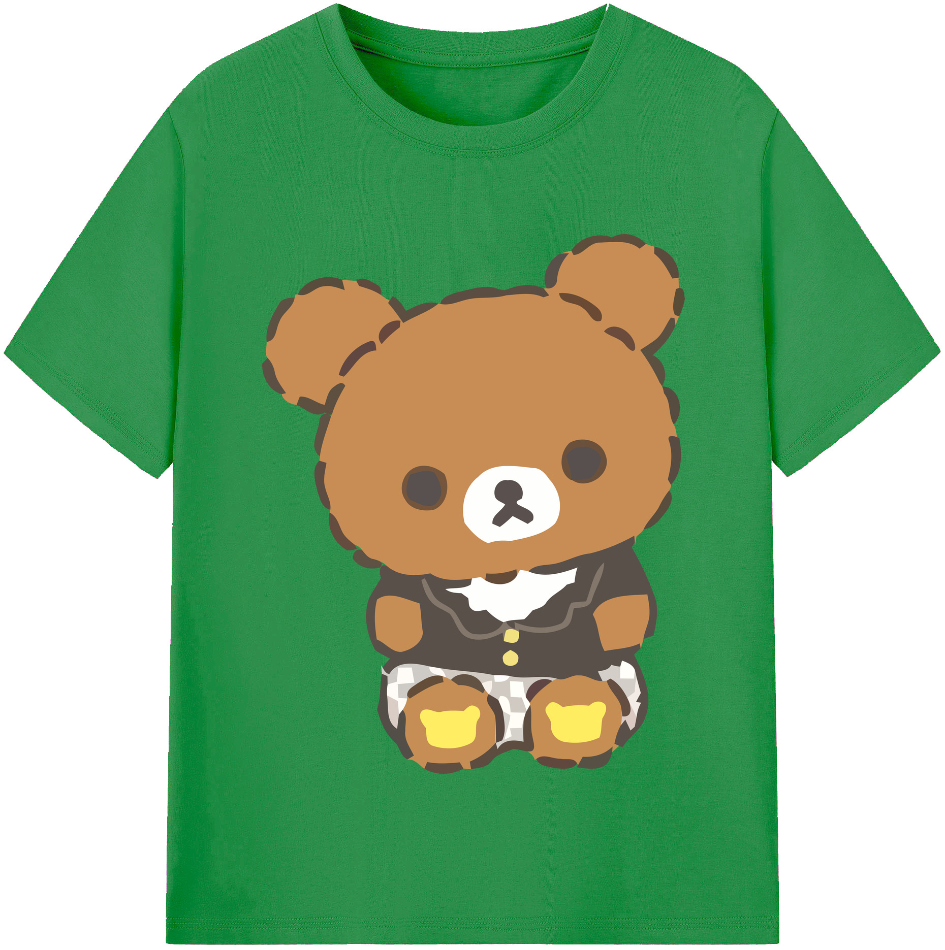 （画像用） リラックマ リラックマ キイロイトリ Rilakkuma Korilakkuma Kiiroitori レディースカジュアルプリントTシャツ（綿100％）