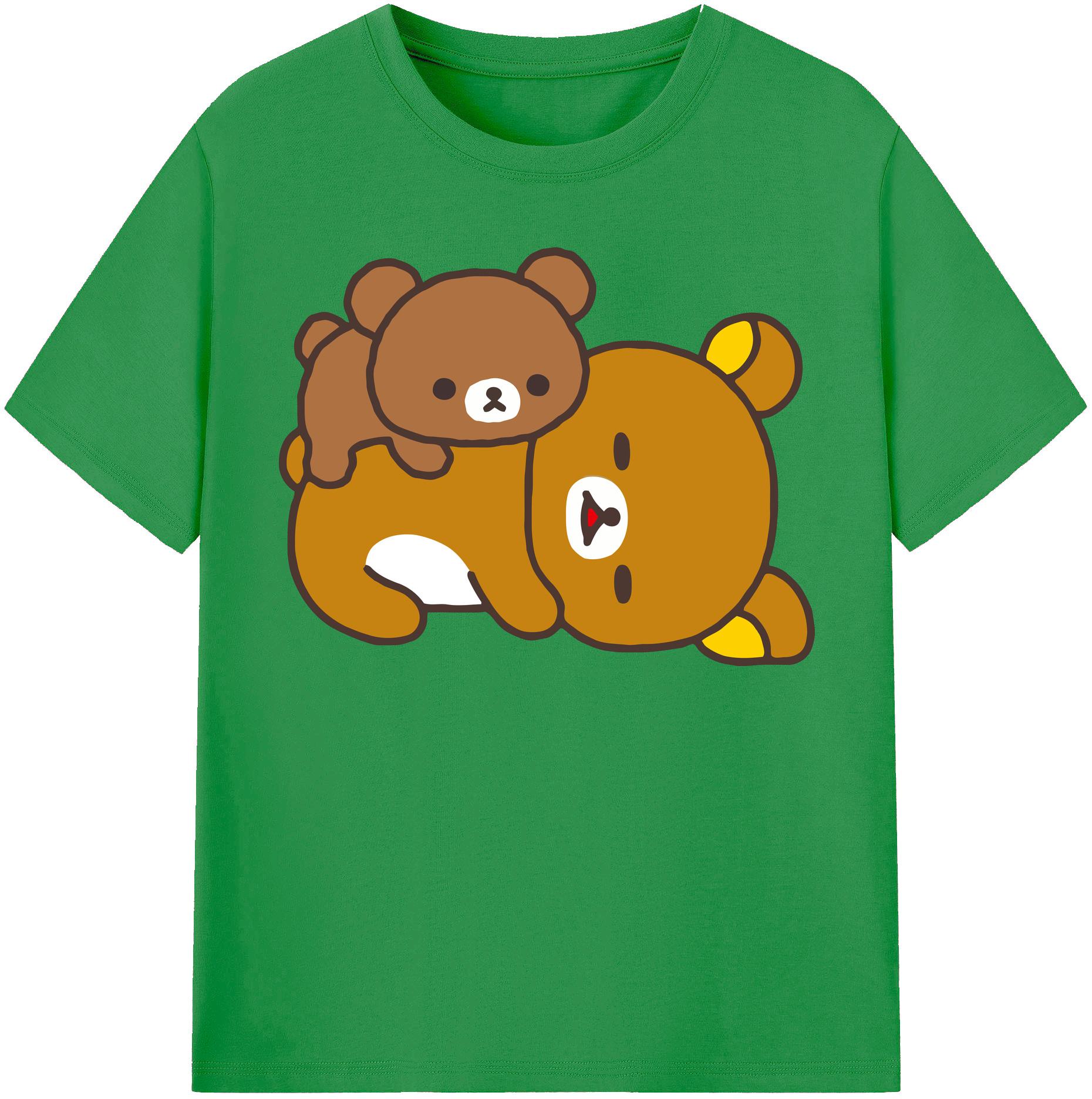 （画像用） リラックマ リラックマ キイロイトリ Rilakkuma Korilakkuma Kiiroitori レディースカジュアルプリントTシャツ（綿100％）