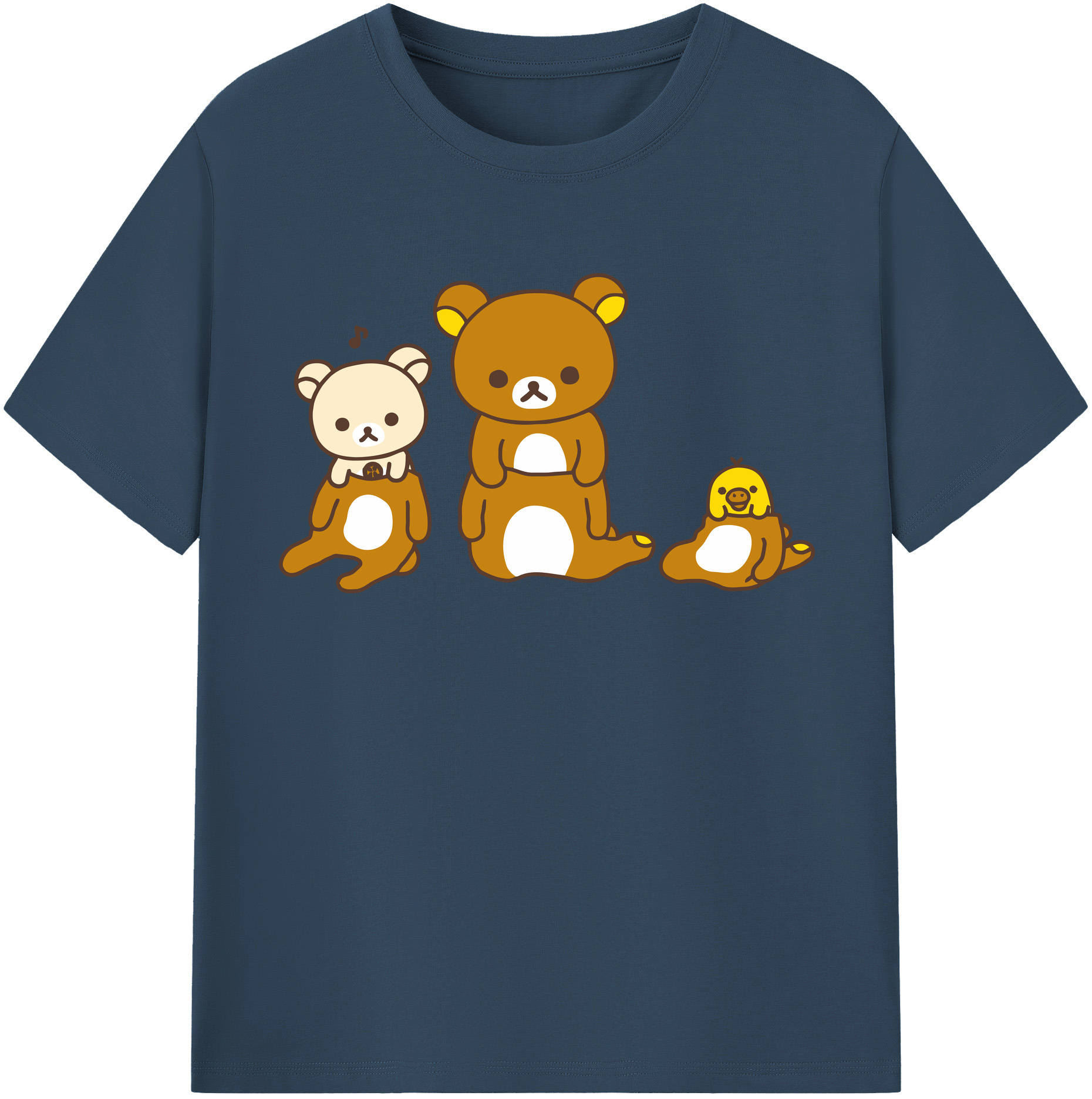 （画像用） リラックマ リラックマ キイロイトリ Rilakkuma Korilakkuma Kiiroitori レディースカジュアルプリントTシャツ（綿100％）