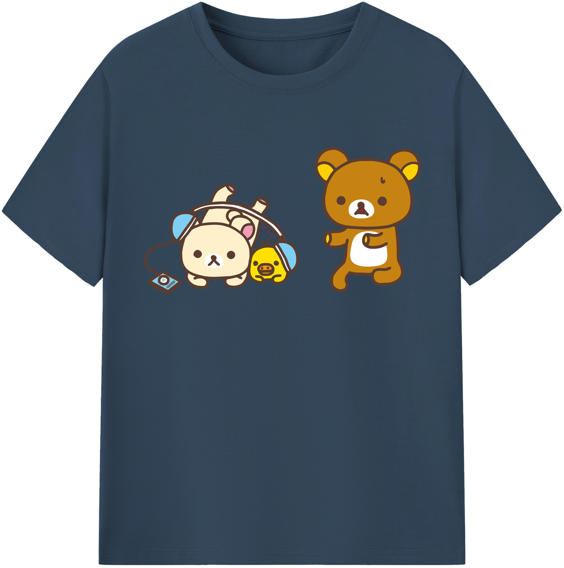 （画像用） リラックマ リラックマ キイロイトリ Rilakkuma Korilakkuma Kiiroitori レディースカジュアルプリントTシャツ（綿100％）