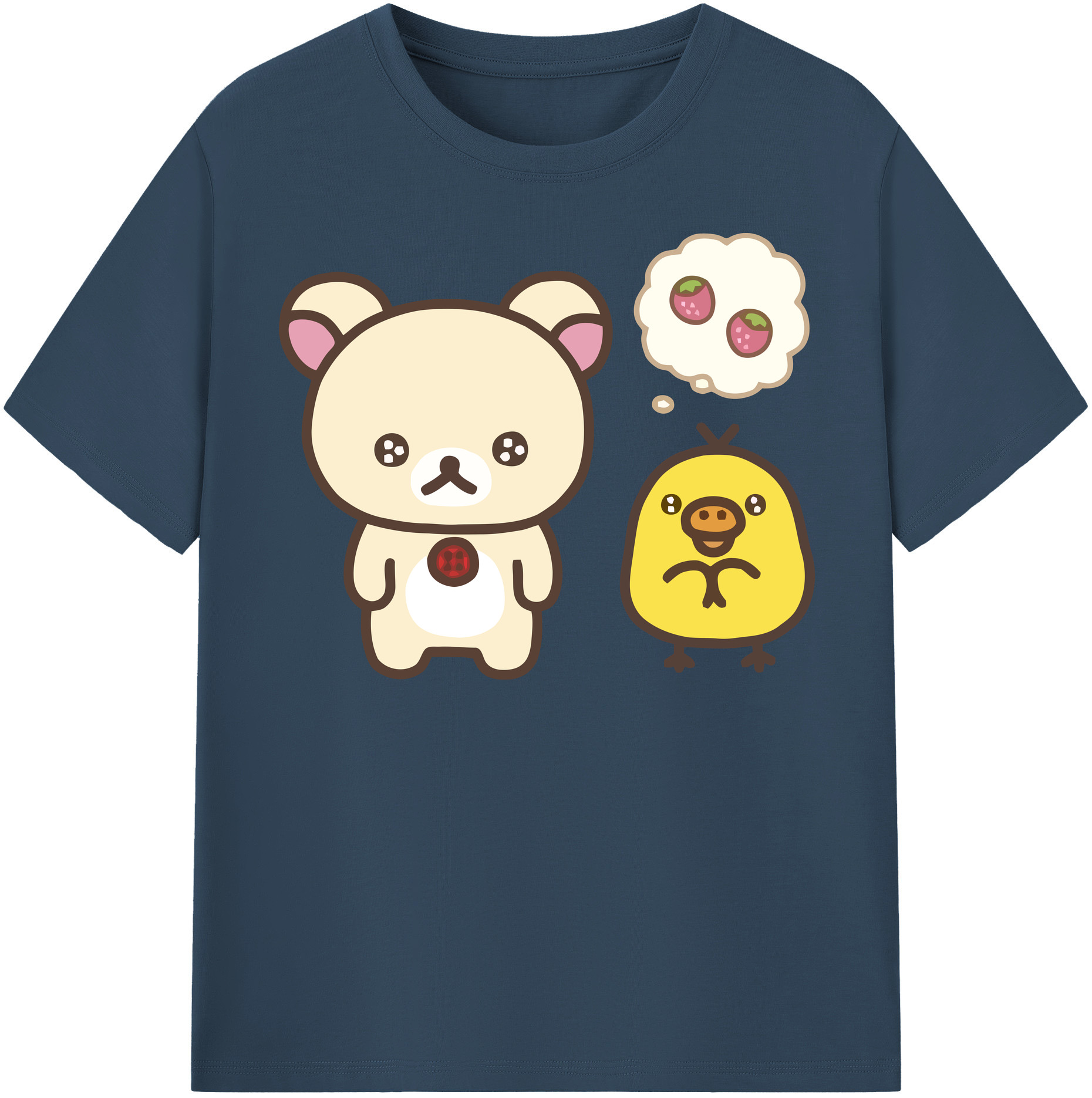 （画像用） リラックマ リラックマ キイロイトリ Rilakkuma Korilakkuma Kiiroitori レディースカジュアルプリントTシャツ（綿100％）