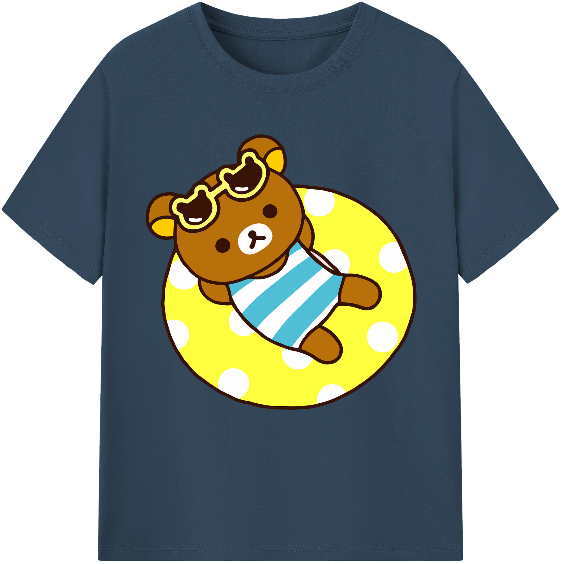 （画像用） リラックマ リラックマ キイロイトリ Rilakkuma Korilakkuma Kiiroitori レディースカジュアルプリントTシャツ（綿100％）