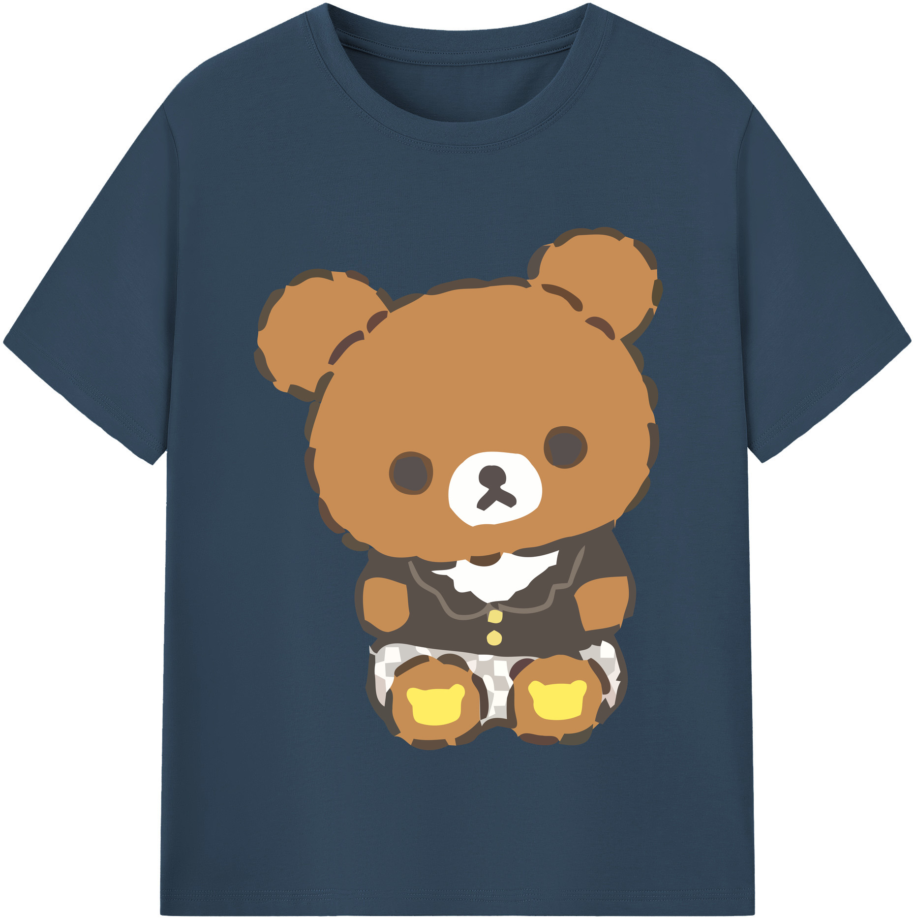 （画像用） リラックマ リラックマ キイロイトリ Rilakkuma Korilakkuma Kiiroitori レディースカジュアルプリントTシャツ（綿100％）