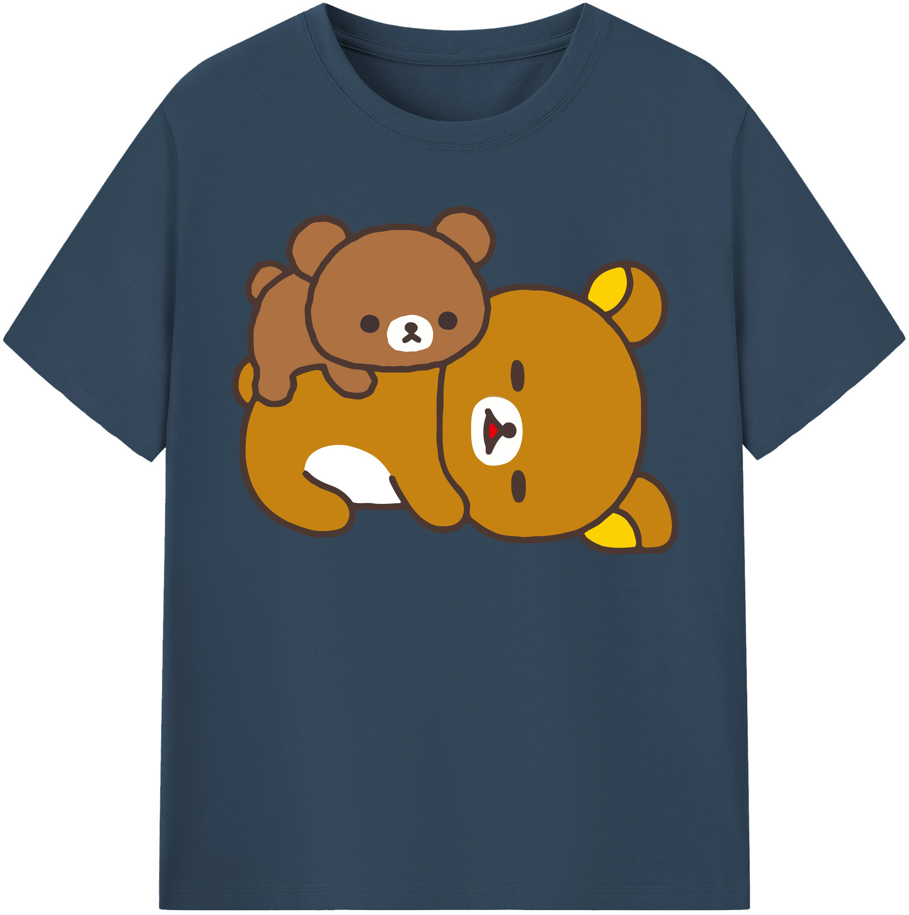 （画像用） リラックマ リラックマ キイロイトリ Rilakkuma Korilakkuma Kiiroitori レディースカジュアルプリントTシャツ（綿100％）