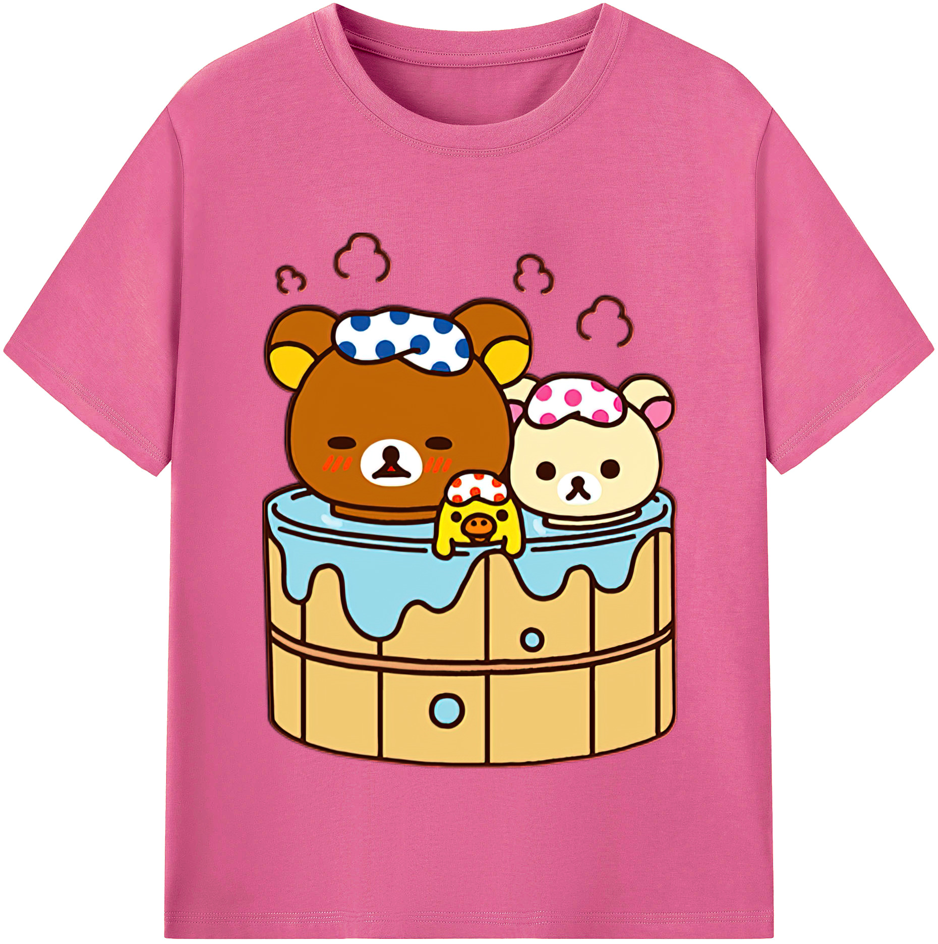 （画像用） リラックマ リラックマ キイロイトリ Rilakkuma Korilakkuma Kiiroitori レディースカジュアルプリントTシャツ（綿100％）