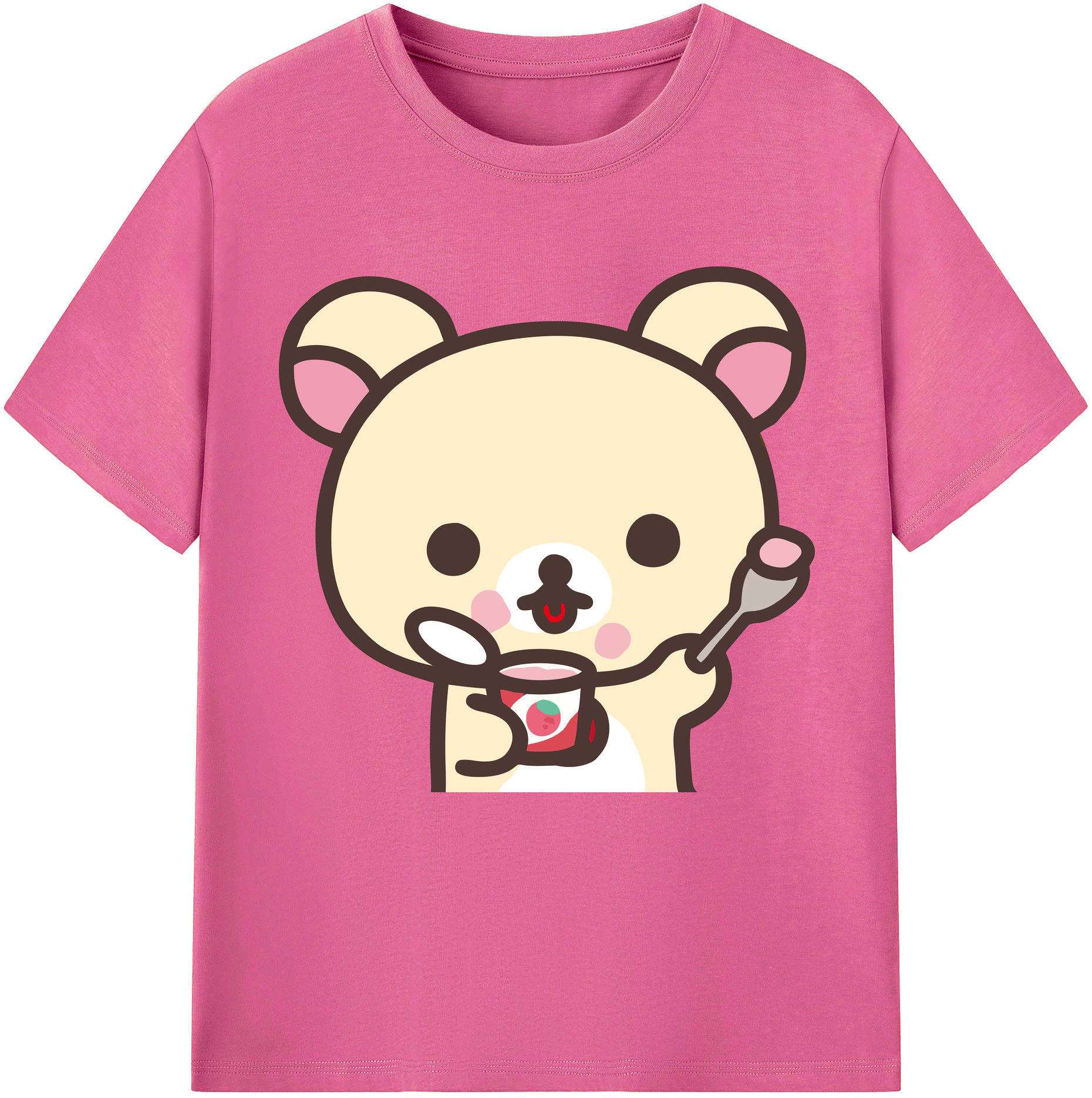 （画像用） リラックマ リラックマ キイロイトリ Rilakkuma Korilakkuma Kiiroitori レディースカジュアルプリントTシャツ（綿100％）