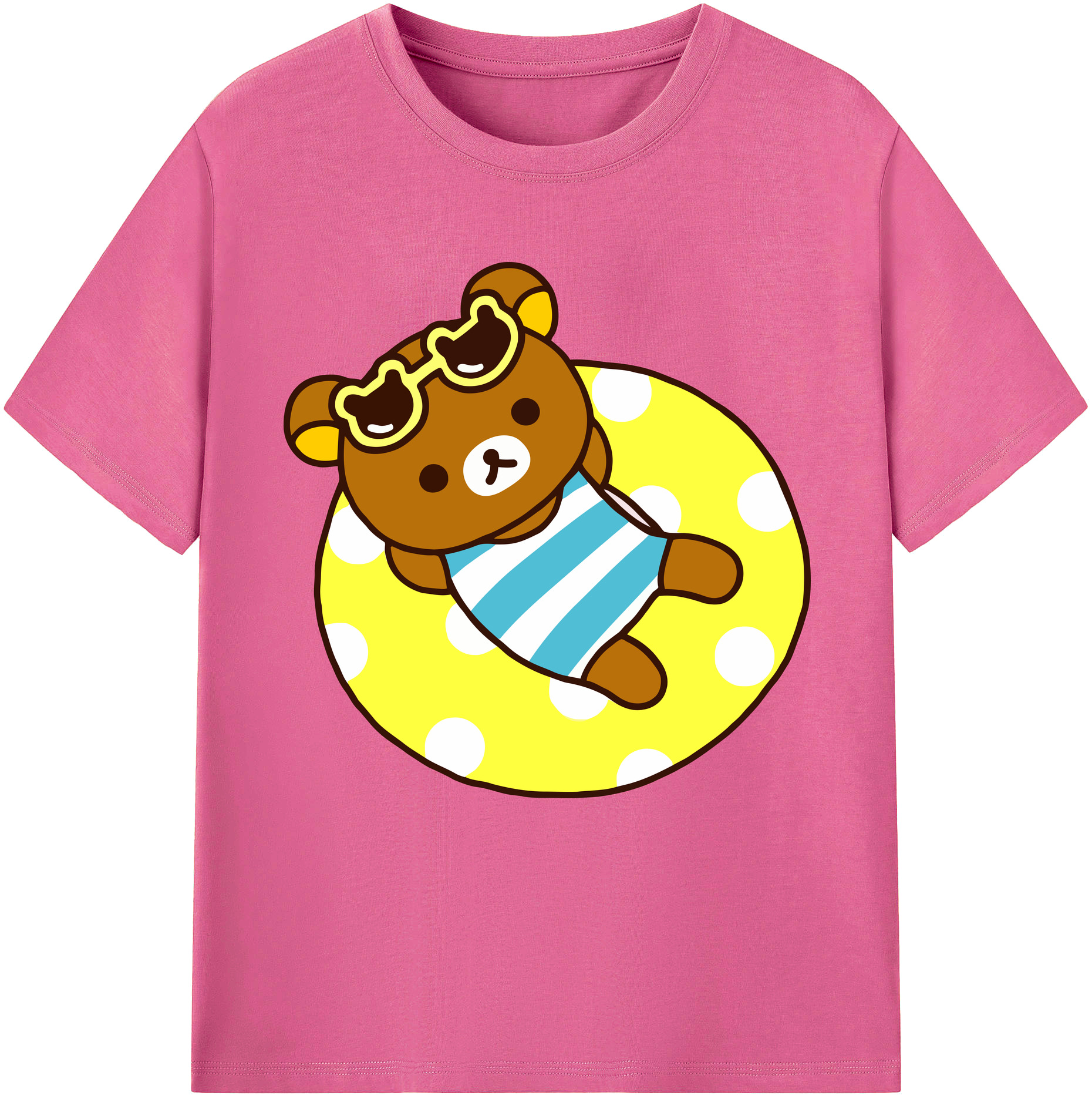 （画像用） リラックマ リラックマ キイロイトリ Rilakkuma Korilakkuma Kiiroitori レディースカジュアルプリントTシャツ（綿100％）