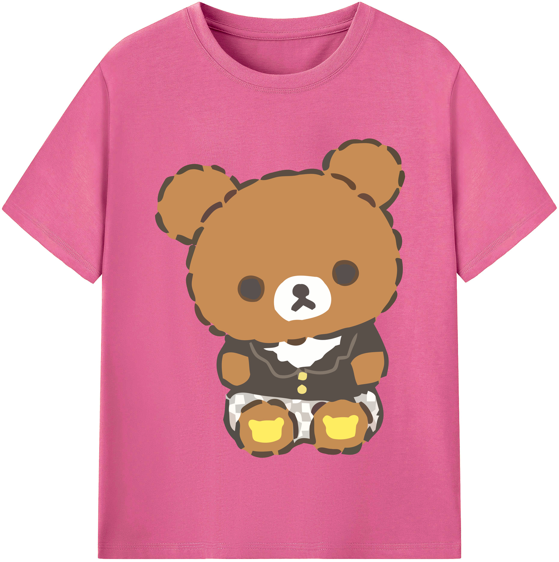 （画像用） リラックマ リラックマ キイロイトリ Rilakkuma Korilakkuma Kiiroitori レディースカジュアルプリントTシャツ（綿100％）