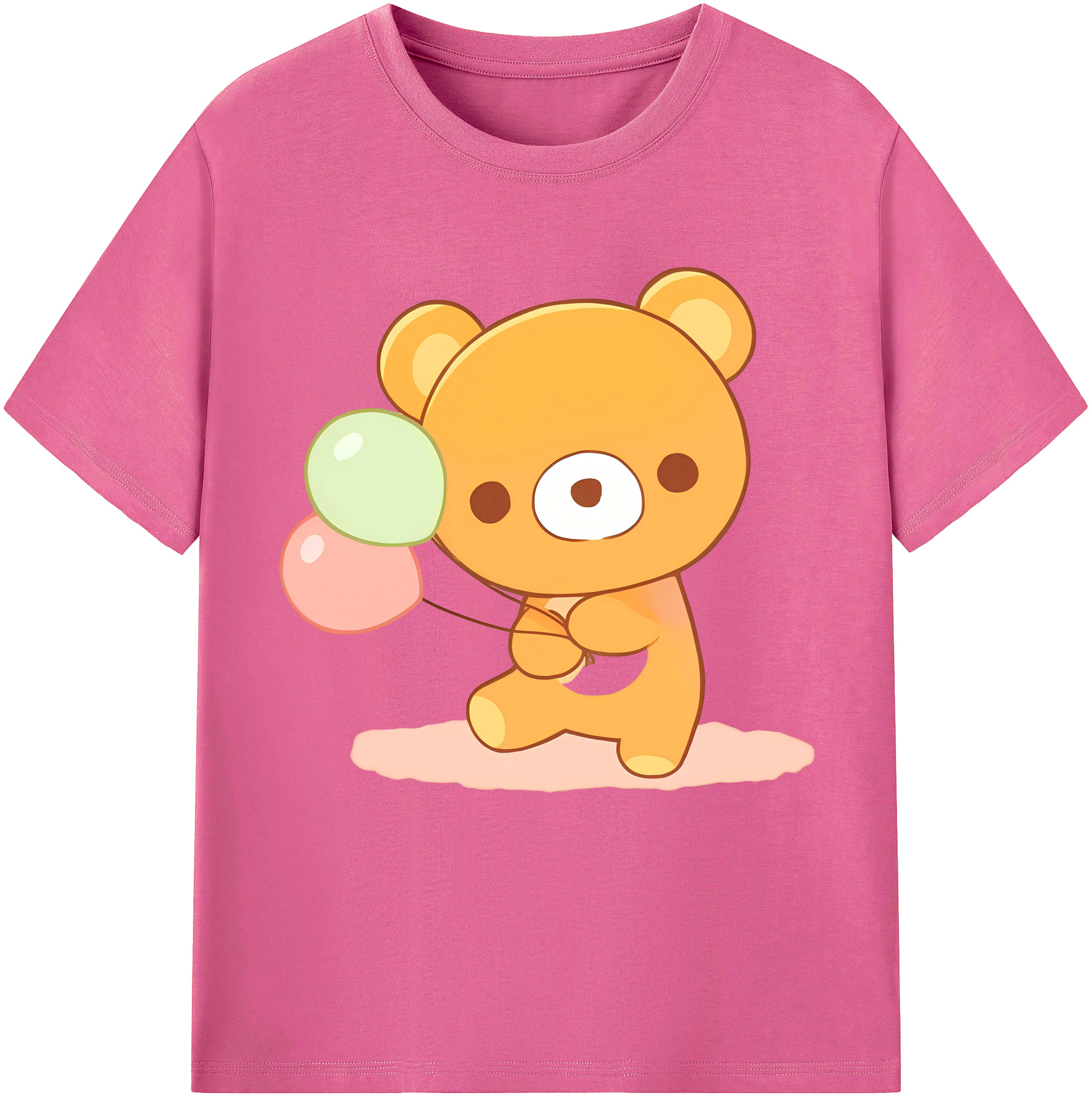 （画像用） リラックマ リラックマ キイロイトリ Rilakkuma Korilakkuma Kiiroitori レディースカジュアルプリントTシャツ（綿100％）
