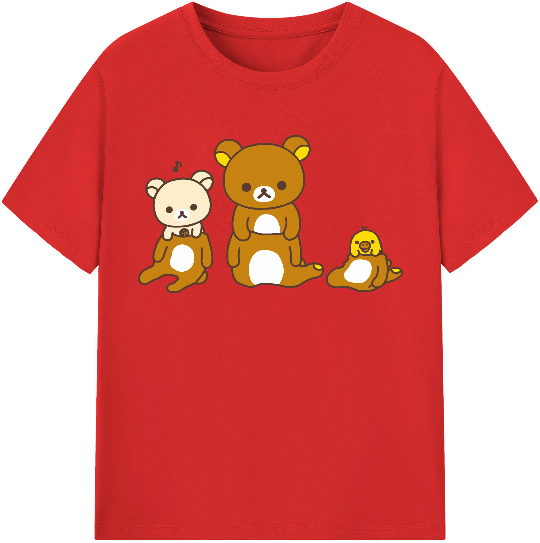 （画像用） リラックマ リラックマ キイロイトリ Rilakkuma Korilakkuma Kiiroitori レディースカジュアルプリントTシャツ（綿100％）