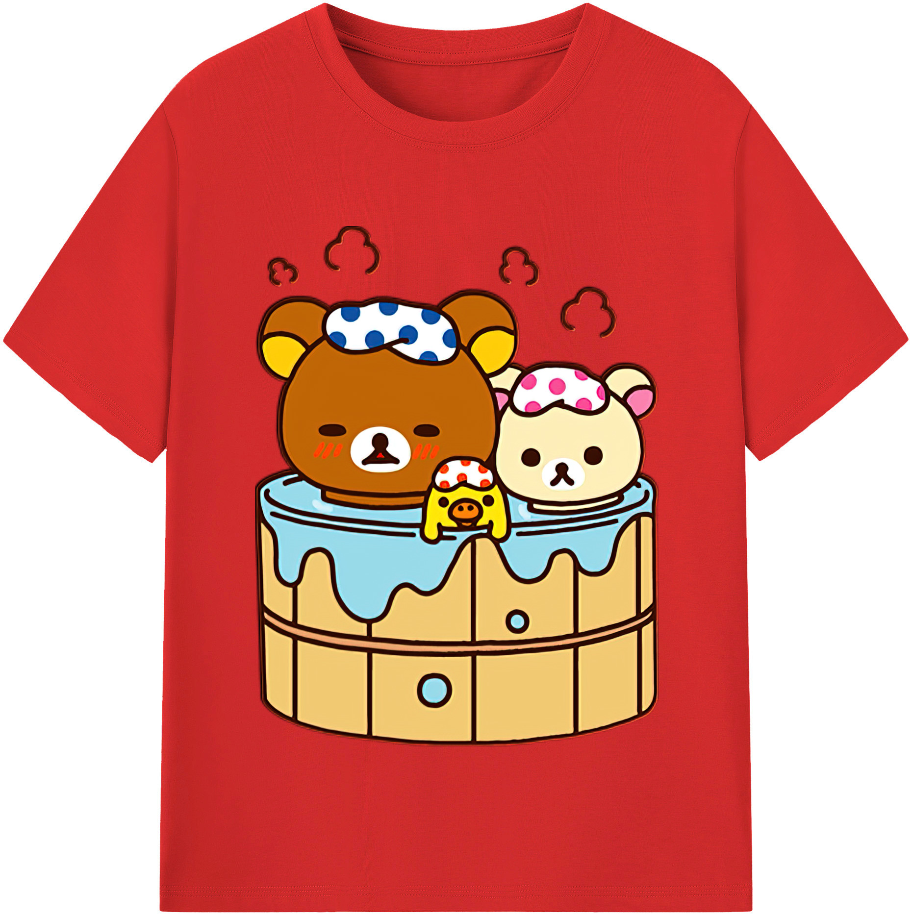 （画像用） リラックマ リラックマ キイロイトリ Rilakkuma Korilakkuma Kiiroitori レディースカジュアルプリントTシャツ（綿100％）