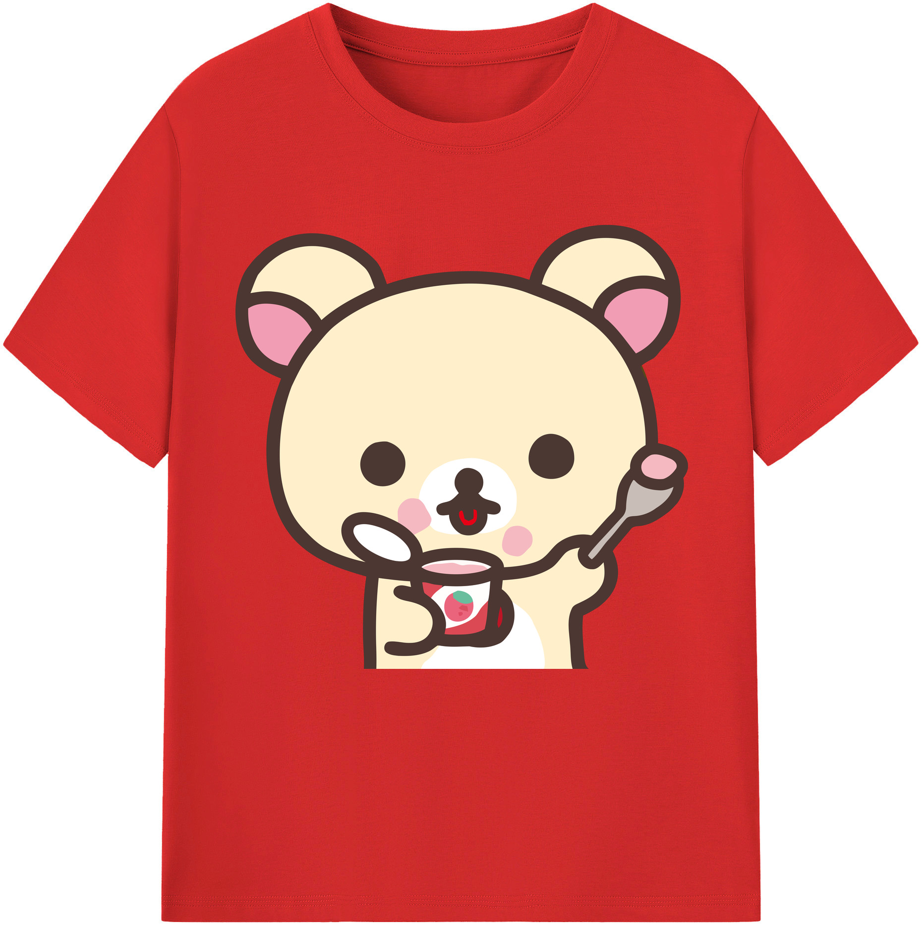 （画像用） リラックマ リラックマ キイロイトリ Rilakkuma Korilakkuma Kiiroitori レディースカジュアルプリントTシャツ（綿100％）