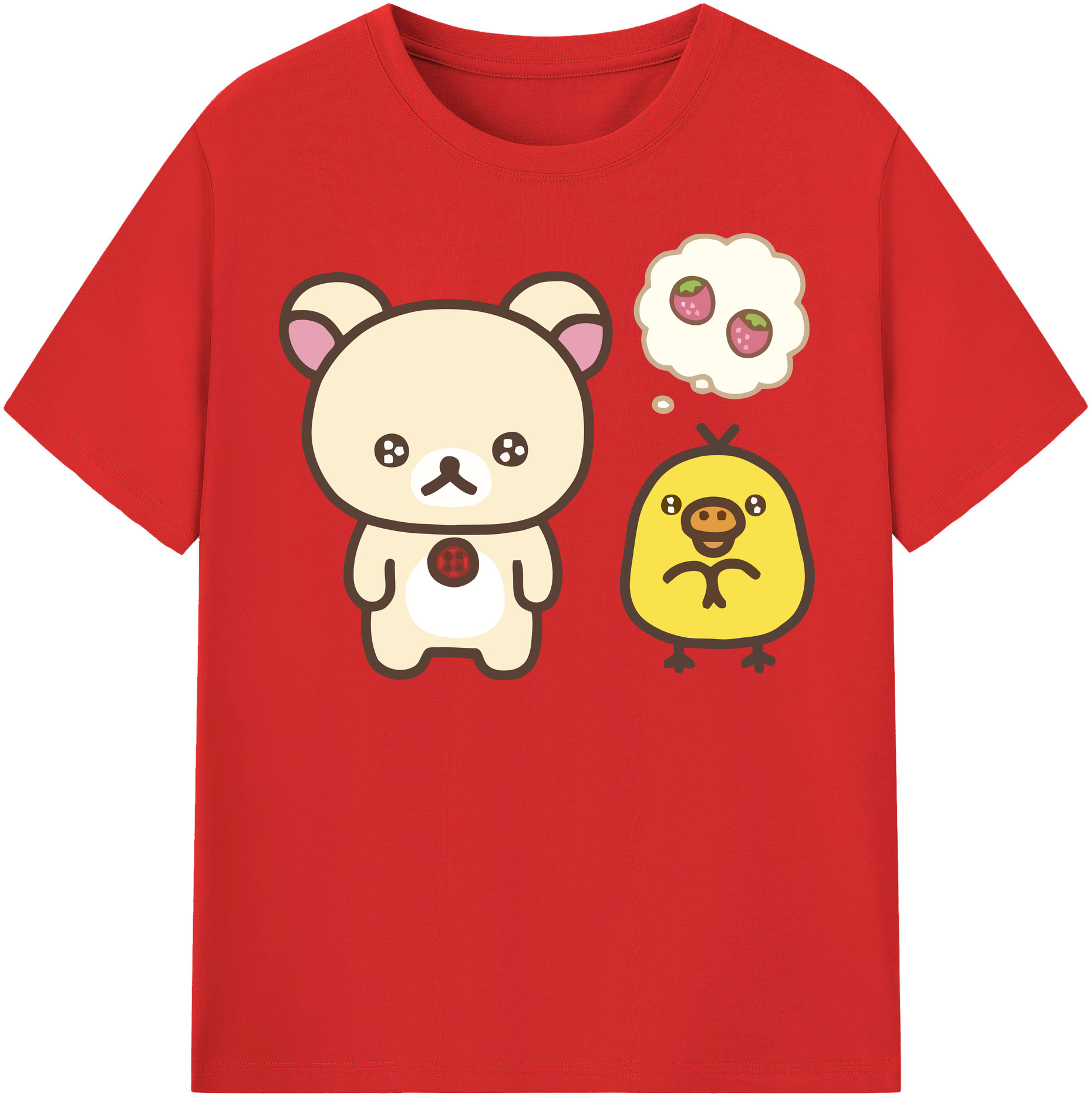 （画像用） リラックマ リラックマ キイロイトリ Rilakkuma Korilakkuma Kiiroitori レディースカジュアルプリントTシャツ（綿100％）