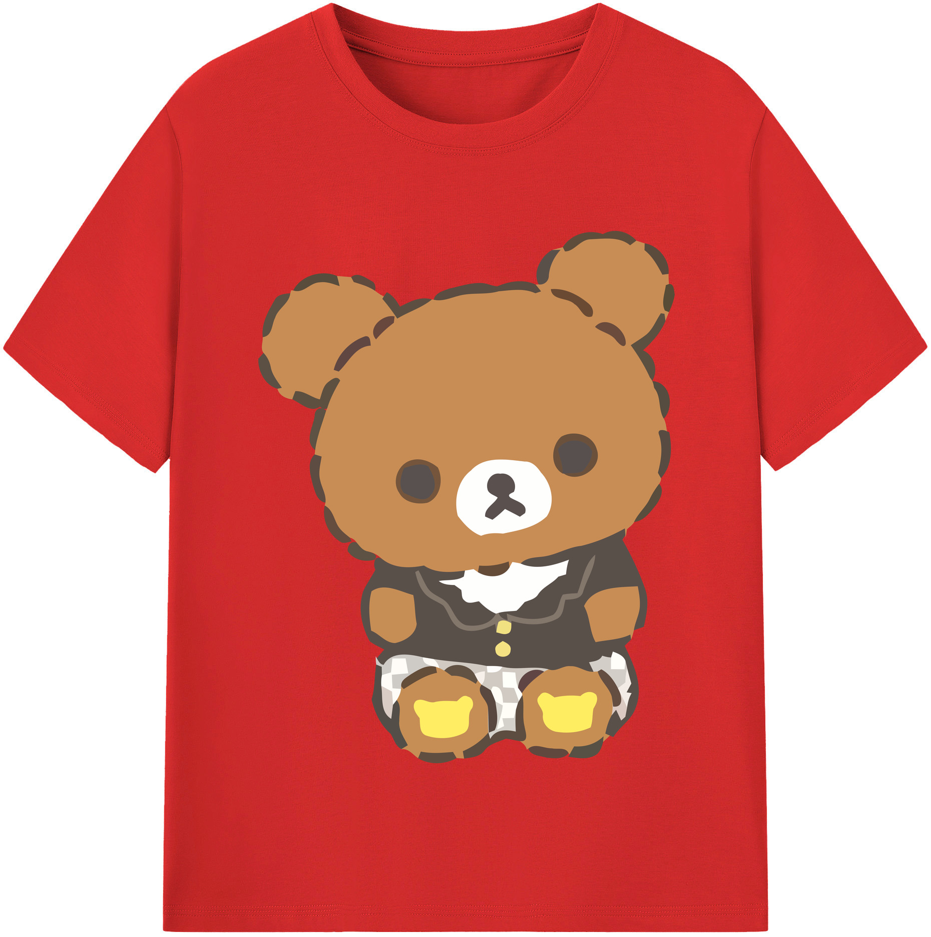 （画像用） リラックマ リラックマ キイロイトリ Rilakkuma Korilakkuma Kiiroitori レディースカジュアルプリントTシャツ（綿100％）