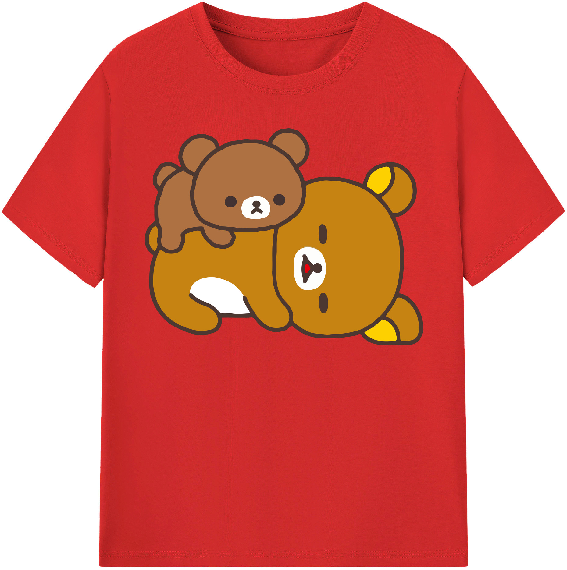 （画像用） リラックマ リラックマ キイロイトリ Rilakkuma Korilakkuma Kiiroitori レディースカジュアルプリントTシャツ（綿100％）