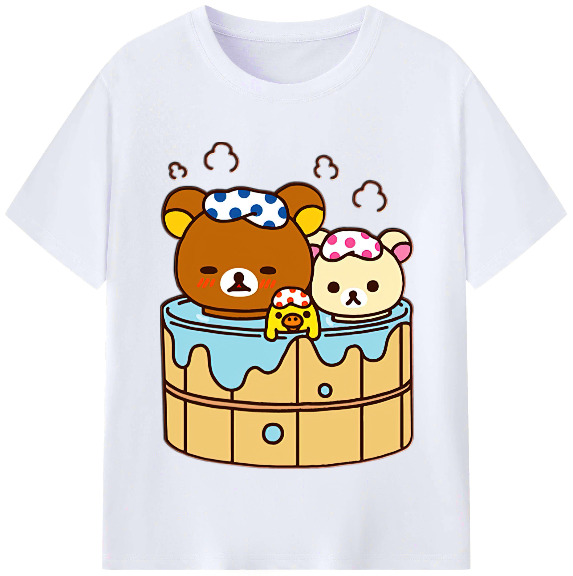（画像用） リラックマ リラックマ キイロイトリ Rilakkuma Korilakkuma Kiiroitori レディースカジュアルプリントTシャツ（綿100％）
