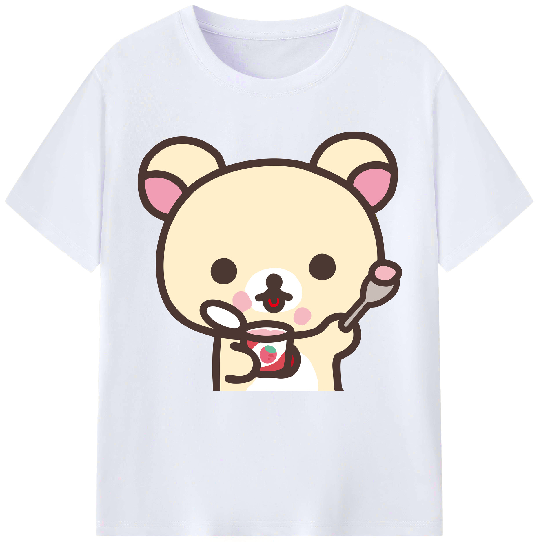 （画像用） リラックマ リラックマ キイロイトリ Rilakkuma Korilakkuma Kiiroitori レディースカジュアルプリントTシャツ（綿100％）