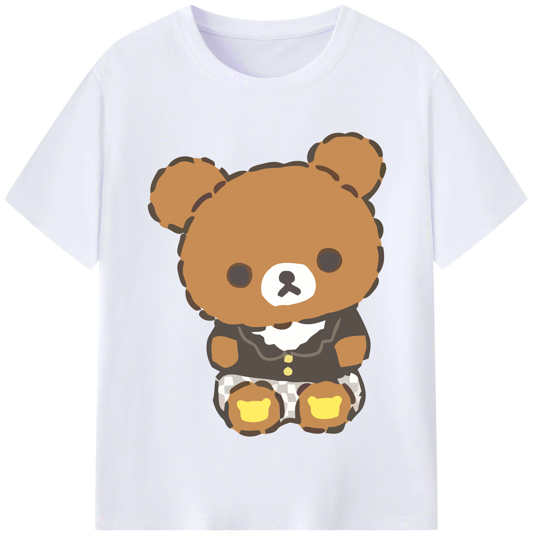 （画像用） リラックマ リラックマ キイロイトリ Rilakkuma Korilakkuma Kiiroitori レディースカジュアルプリントTシャツ（綿100％）