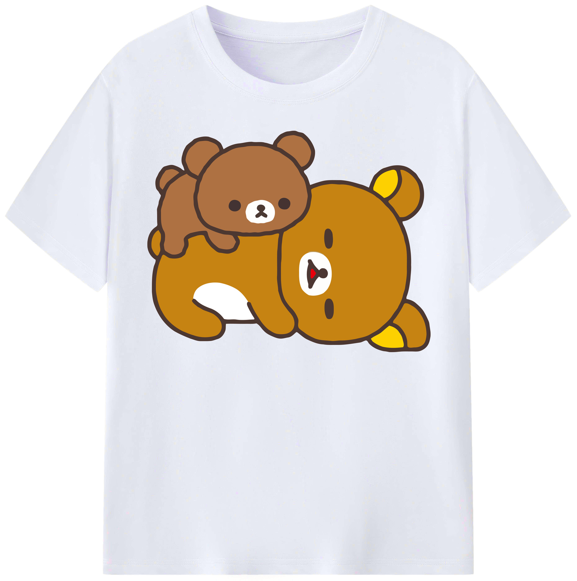 （画像用） リラックマ リラックマ キイロイトリ Rilakkuma Korilakkuma Kiiroitori レディースカジュアルプリントTシャツ（綿100％）