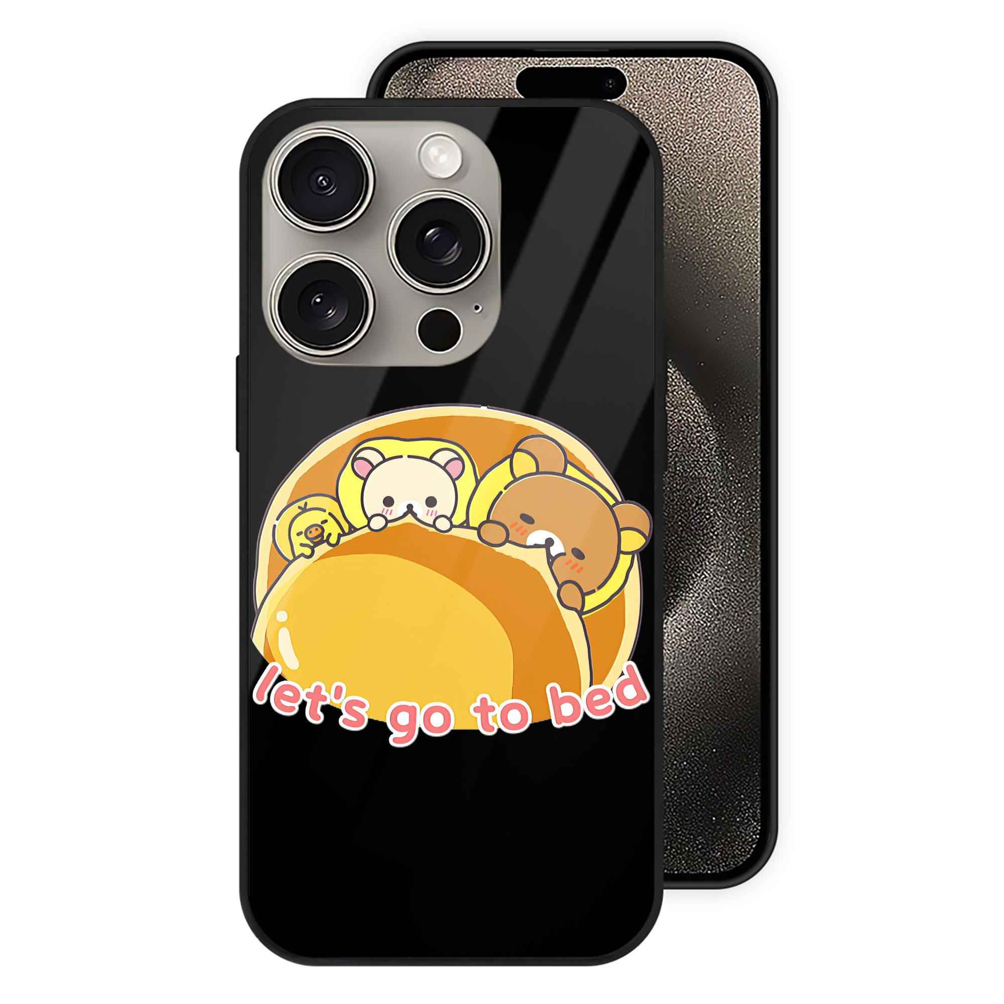 （画像用） リラックマ リラックマ キイロイトリ Rilakkuma Korilakkuma Kiiroitori 【iPhone15Pro対応】スマホケース 耐衝撃＆黄変防止 背面ガラス