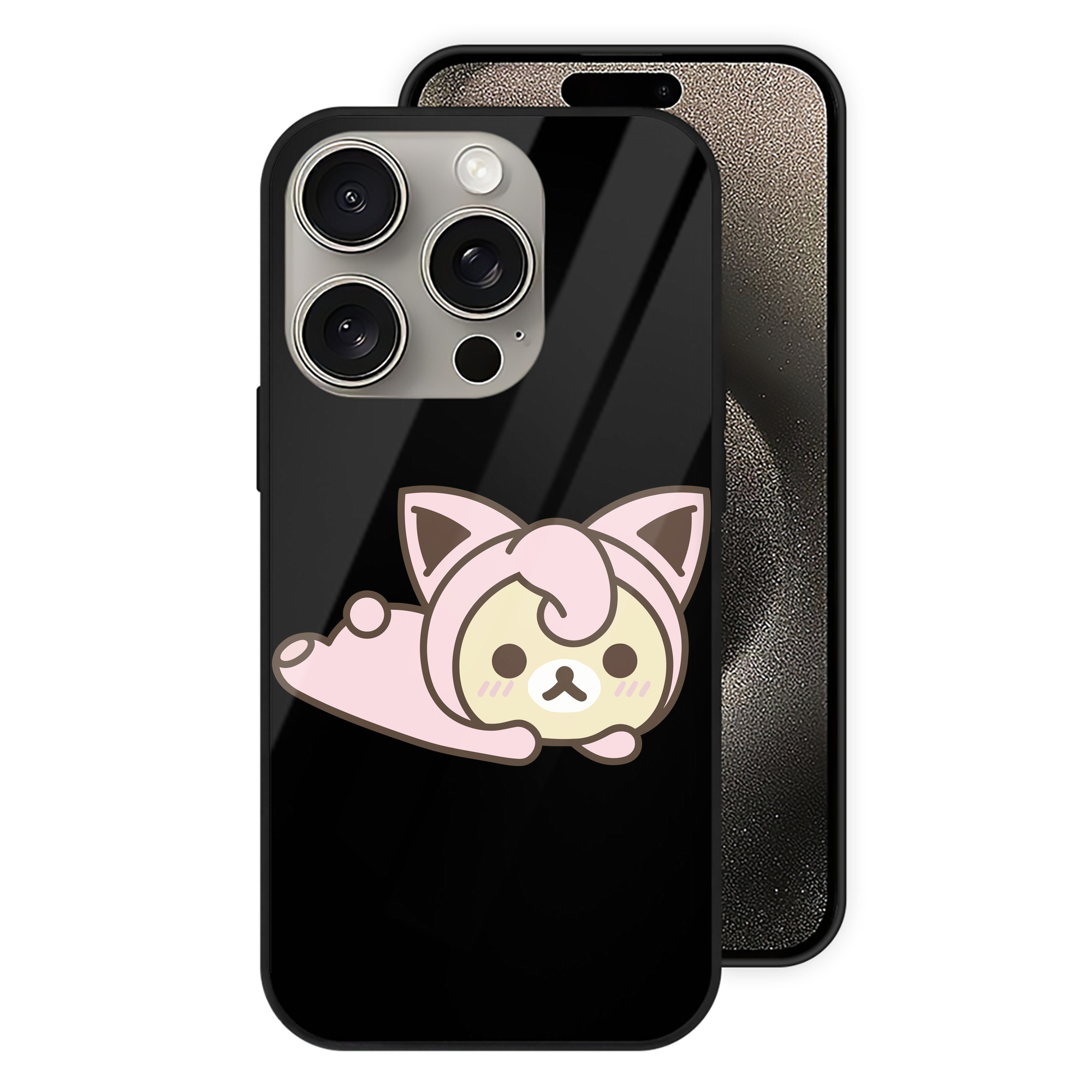 （画像用） リラックマ リラックマ キイロイトリ Rilakkuma Korilakkuma Kiiroitori 【iPhone15Pro対応】スマホケース 耐衝撃＆黄変防止 背面ガラス
