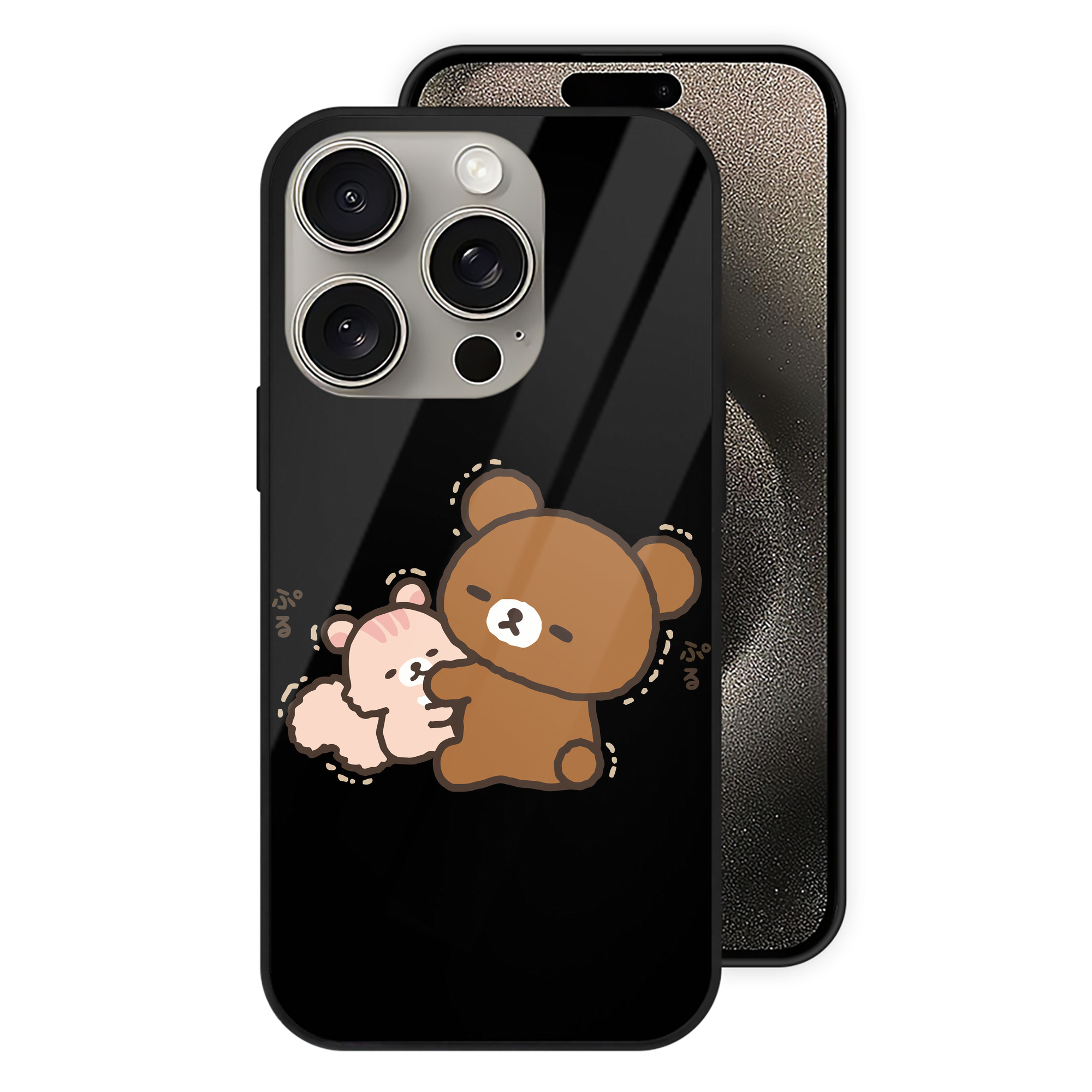 （画像用） リラックマ リラックマ キイロイトリ Rilakkuma Korilakkuma Kiiroitori 【iPhone15Pro対応】スマホケース 耐衝撃＆黄変防止 背面ガラス