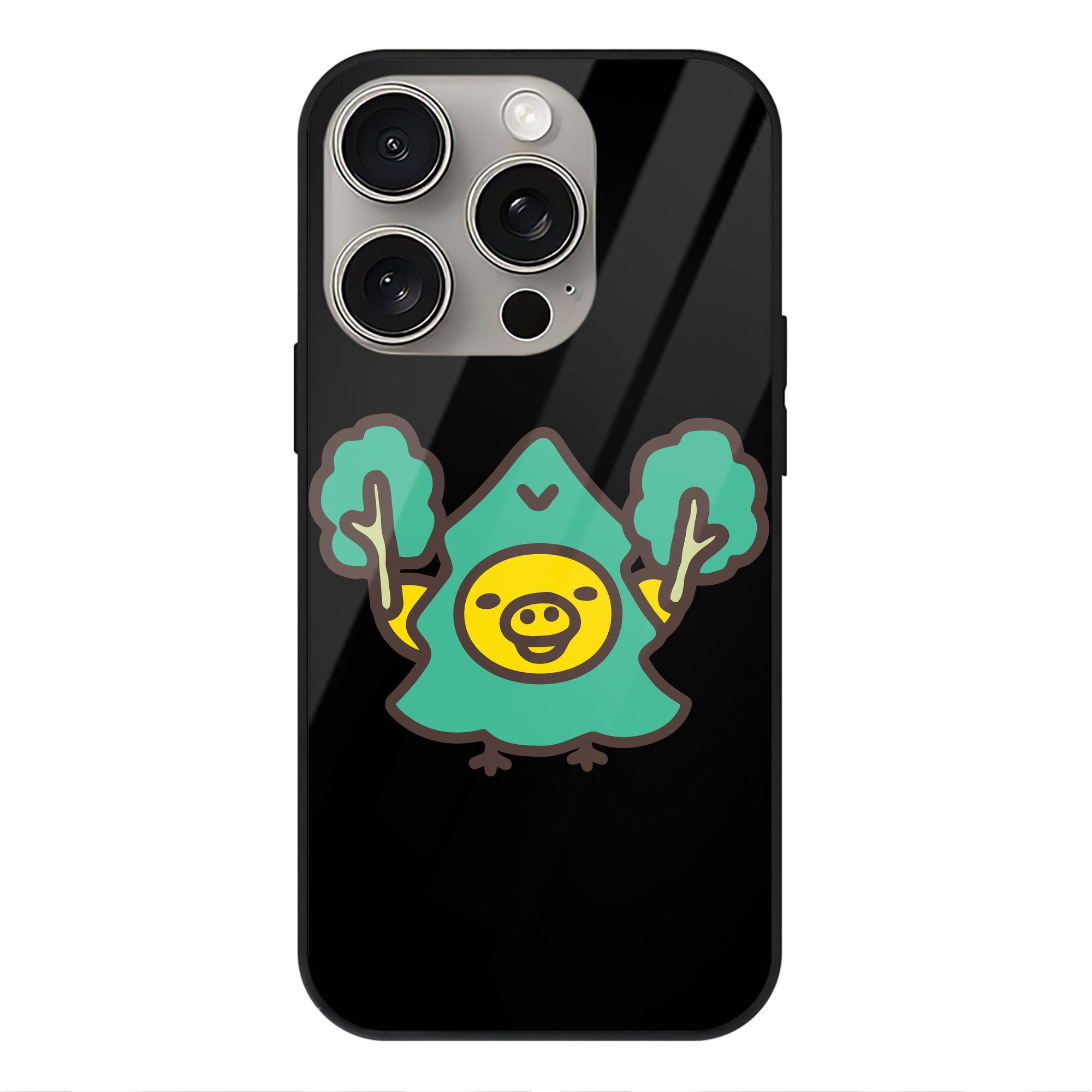 （画像用） リラックマ リラックマ キイロイトリ Rilakkuma Korilakkuma Kiiroitori 【iPhone15Pro対応】スマホケース 耐衝撃＆黄変防止 背面ガラス
