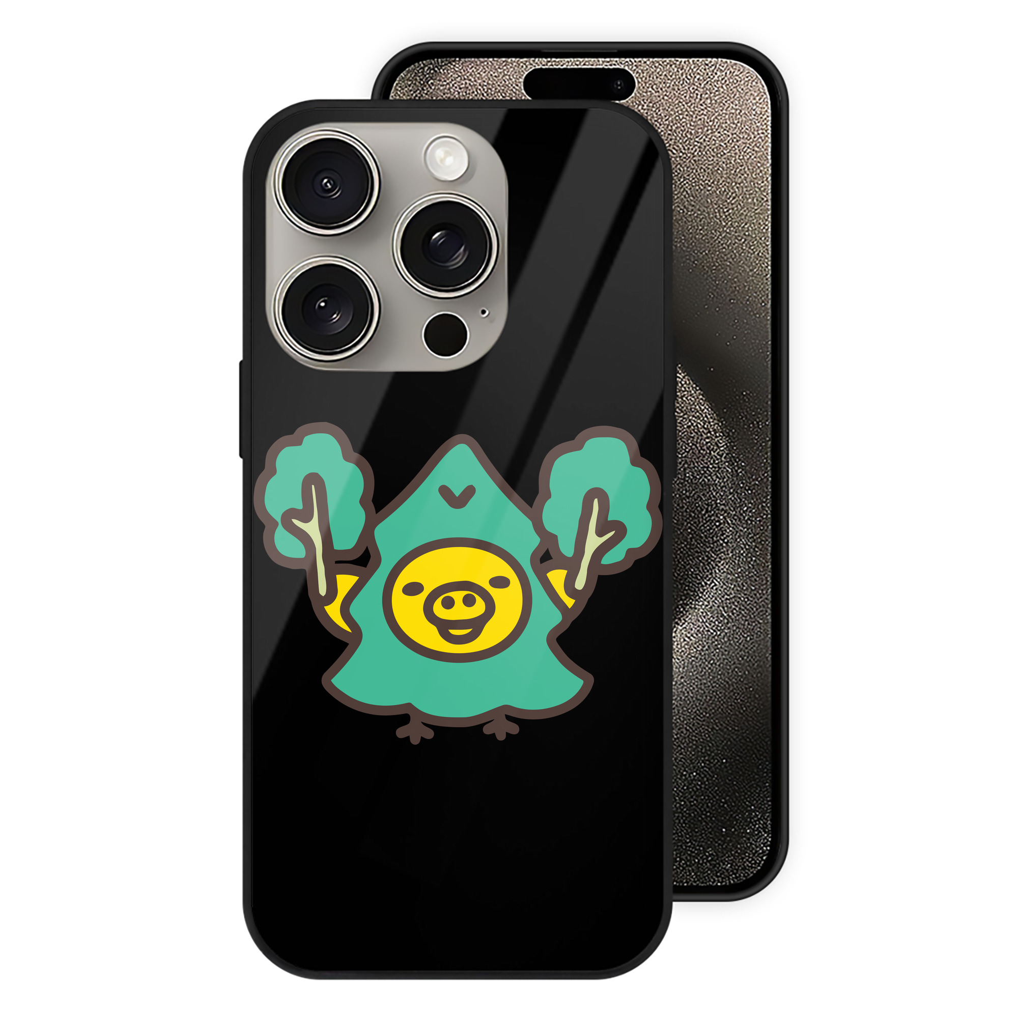 （画像用） リラックマ リラックマ キイロイトリ Rilakkuma Korilakkuma Kiiroitori 【iPhone15Pro対応】スマホケース 耐衝撃＆黄変防止 背面ガラス