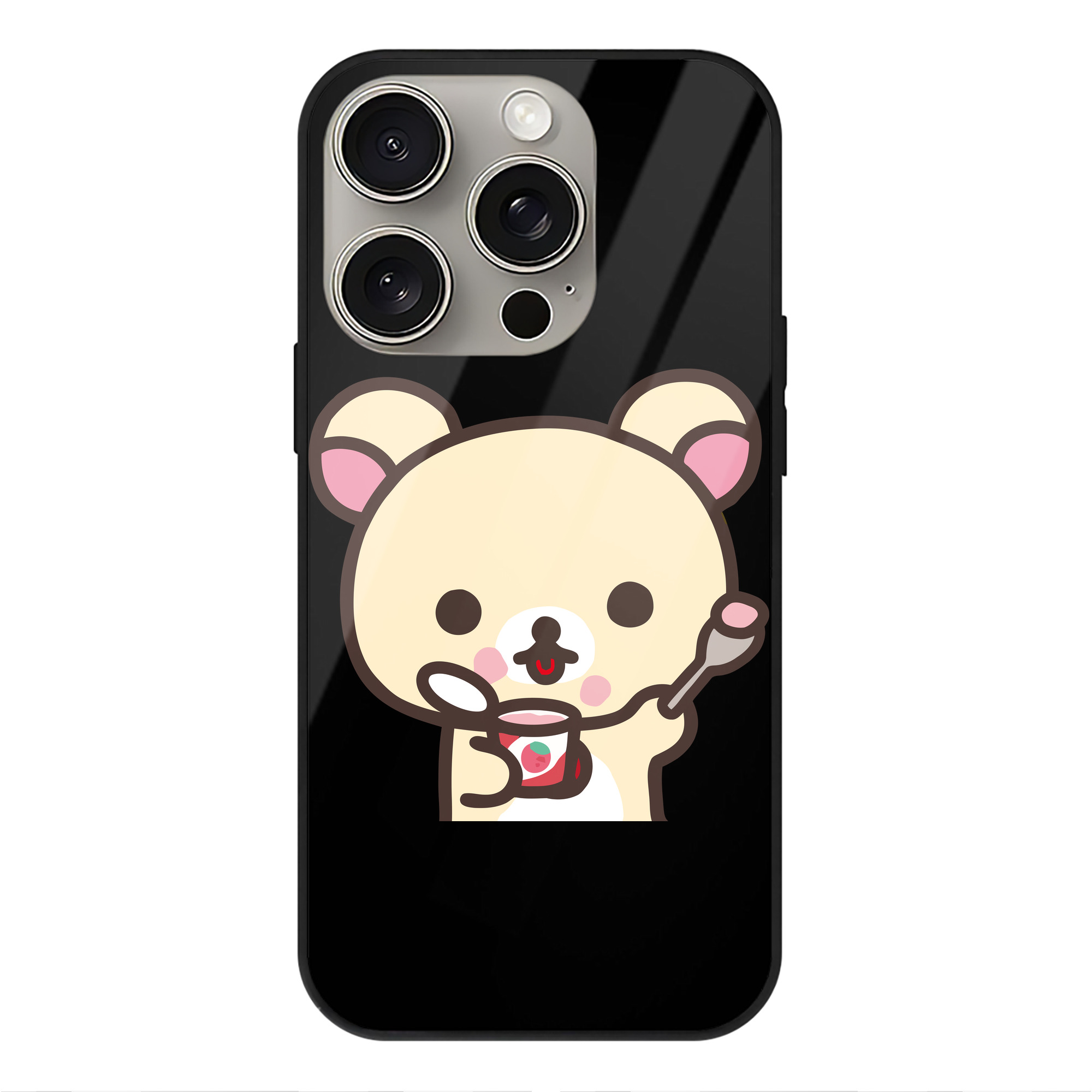 （画像用） リラックマ リラックマ キイロイトリ Rilakkuma Korilakkuma Kiiroitori 【iPhone15Pro対応】スマホケース 耐衝撃＆黄変防止 背面ガラス