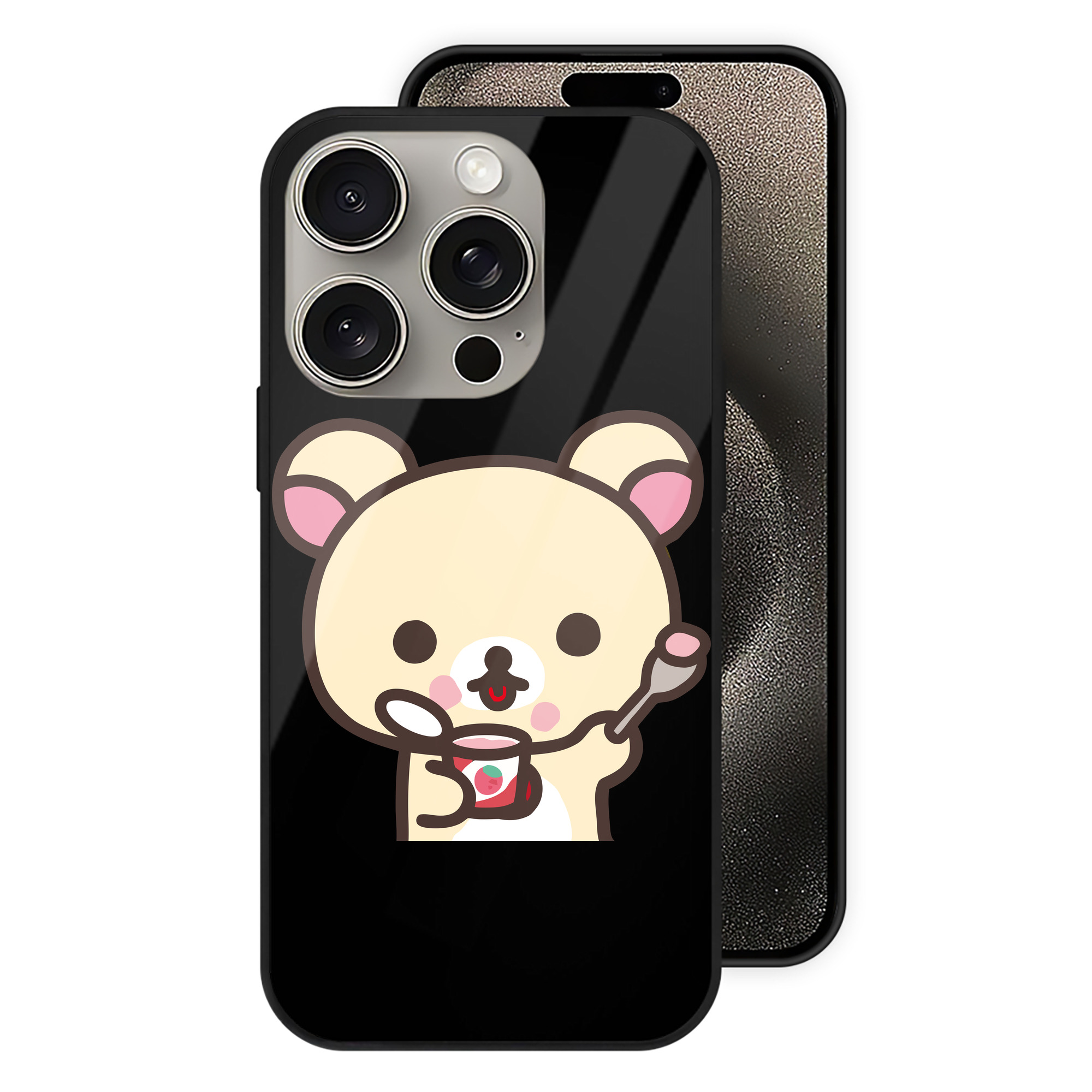 （画像用） リラックマ リラックマ キイロイトリ Rilakkuma Korilakkuma Kiiroitori 【iPhone15Pro対応】スマホケース 耐衝撃＆黄変防止 背面ガラス