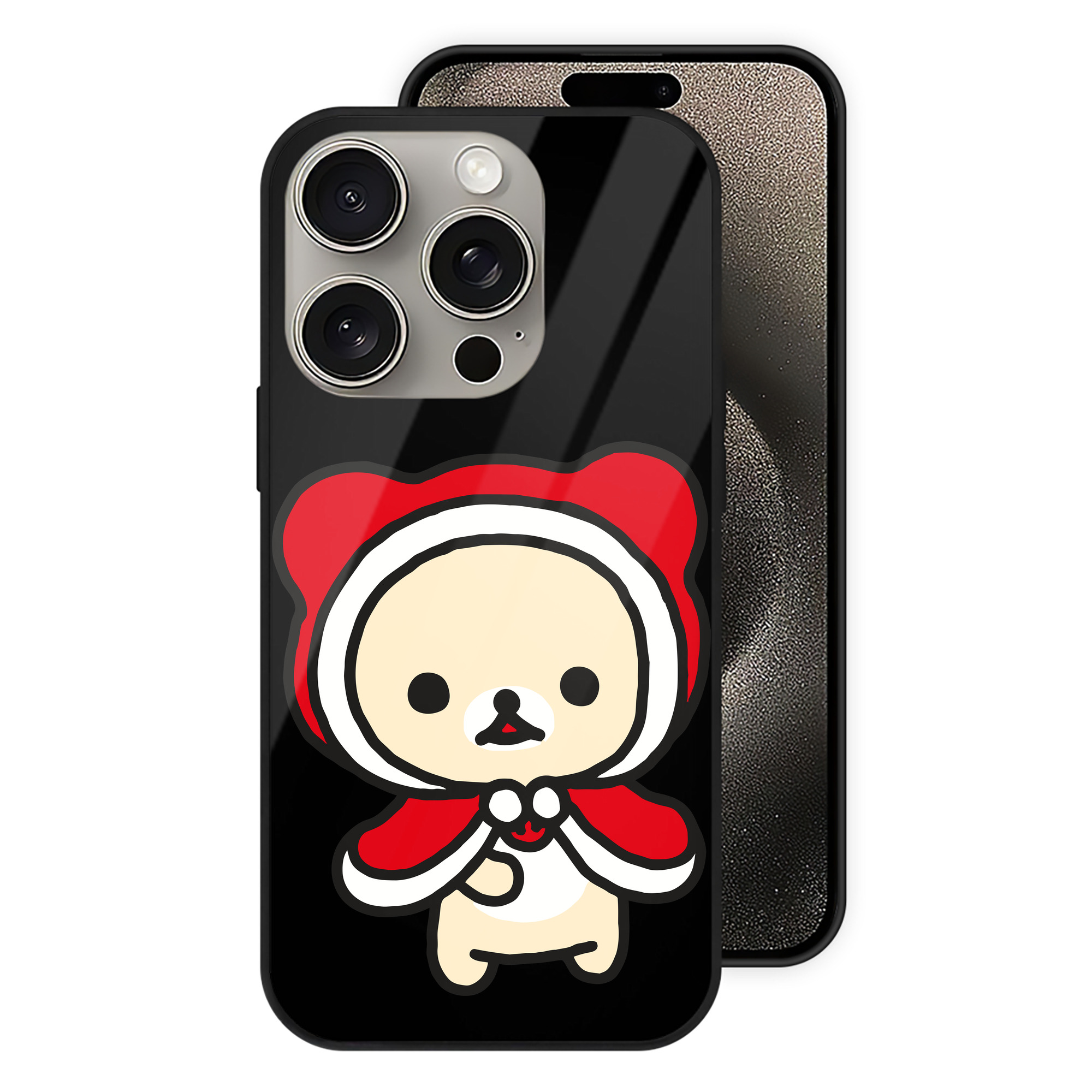 （画像用） リラックマ リラックマ キイロイトリ Rilakkuma Korilakkuma Kiiroitori 【iPhone15Pro対応】スマホケース 耐衝撃＆黄変防止 背面ガラス