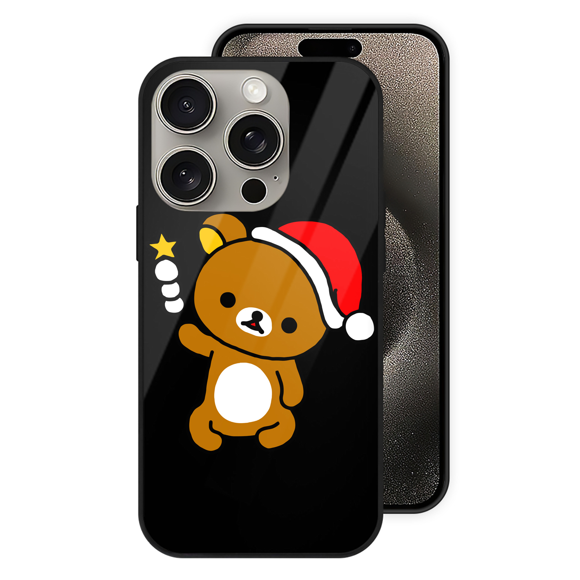 （画像用） リラックマ リラックマ キイロイトリ Rilakkuma Korilakkuma Kiiroitori 【iPhone15Pro対応】スマホケース 耐衝撃＆黄変防止 背面ガラス