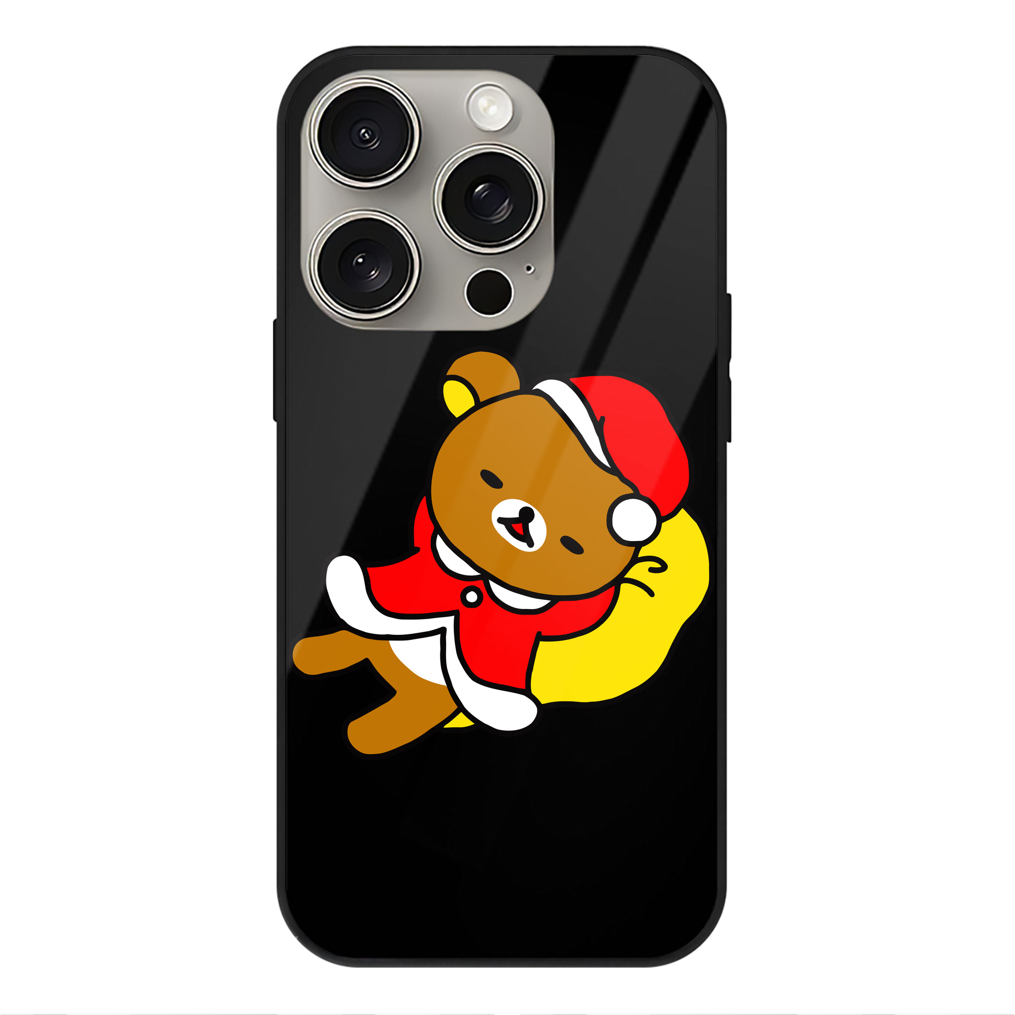 （画像用） リラックマ リラックマ キイロイトリ Rilakkuma Korilakkuma Kiiroitori 【iPhone15Pro対応】スマホケース 耐衝撃＆黄変防止 背面ガラス