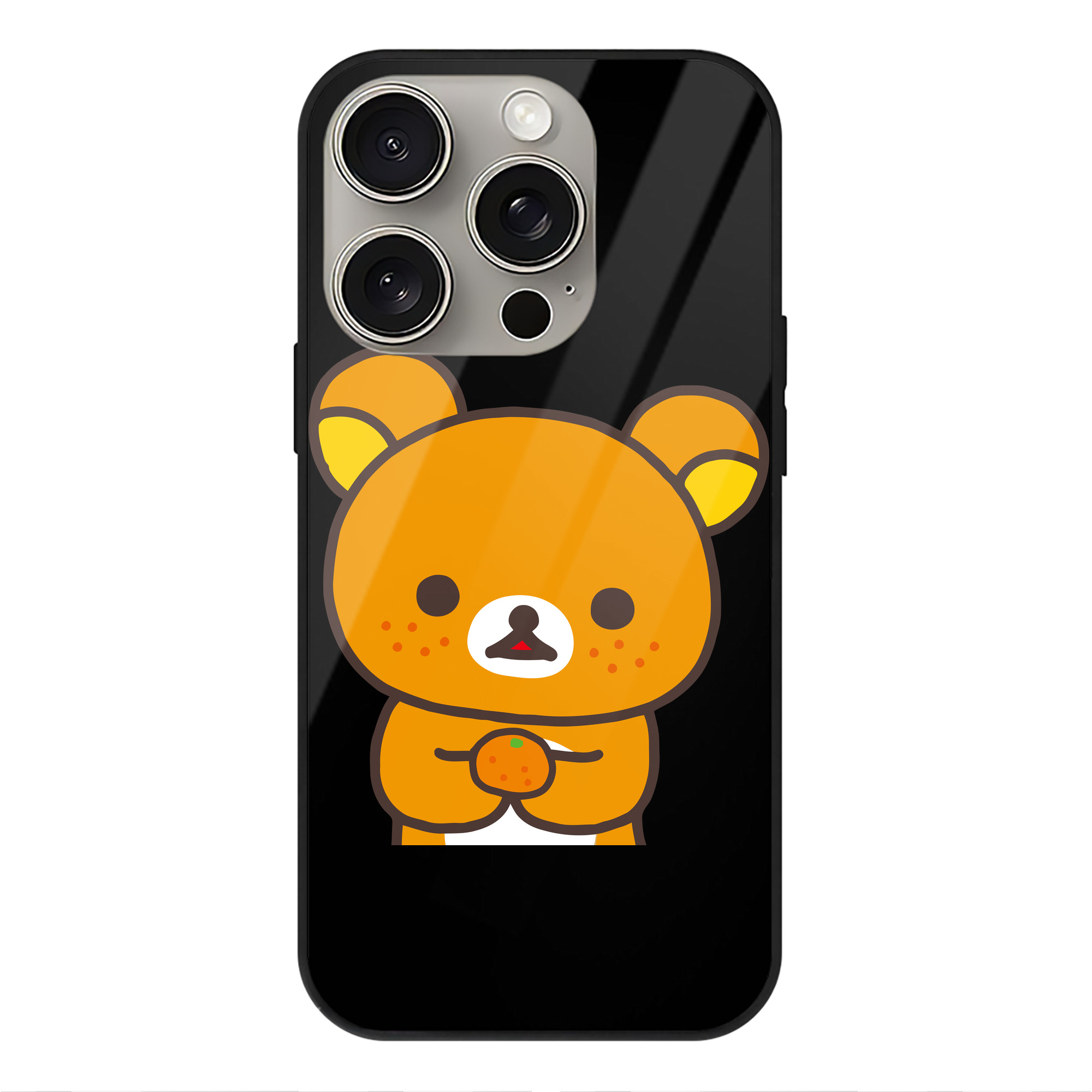 （画像用） リラックマ リラックマ キイロイトリ Rilakkuma Korilakkuma Kiiroitori 【iPhone15Pro対応】スマホケース 耐衝撃＆黄変防止 背面ガラス