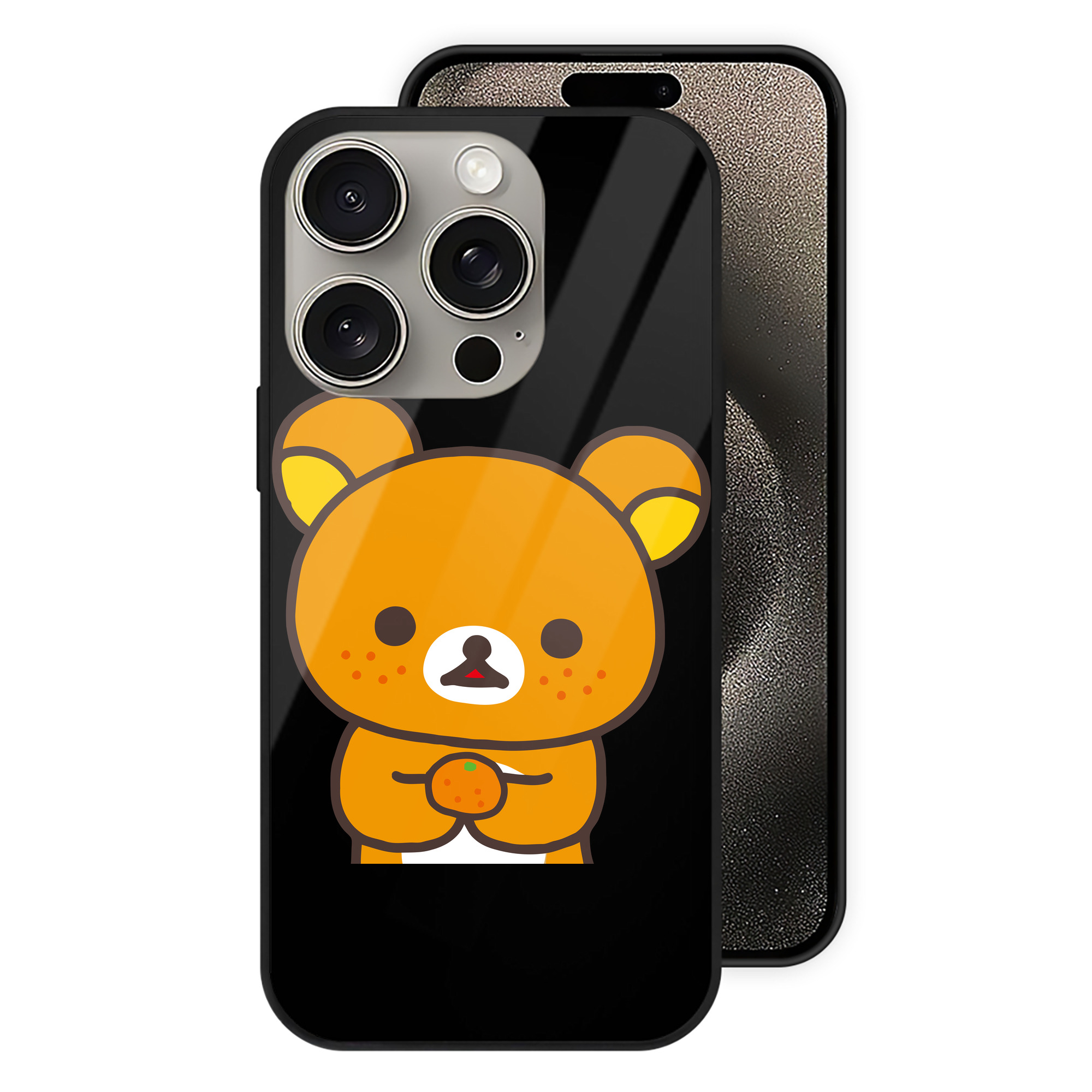（画像用） リラックマ リラックマ キイロイトリ Rilakkuma Korilakkuma Kiiroitori 【iPhone15Pro対応】スマホケース 耐衝撃＆黄変防止 背面ガラス