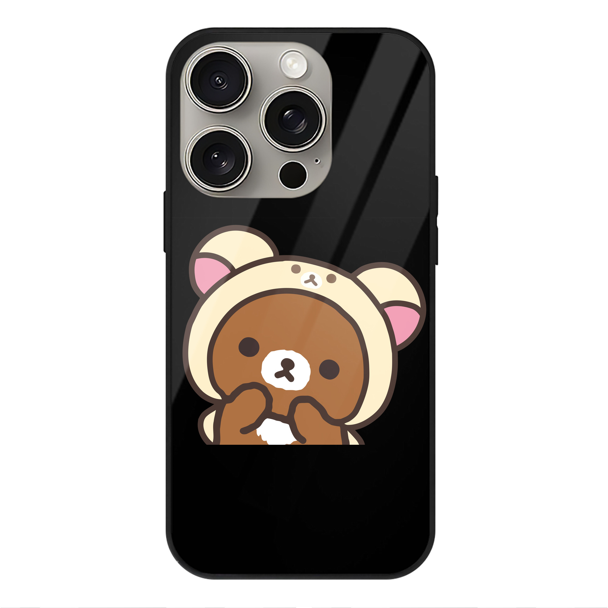（画像用） リラックマ リラックマ キイロイトリ Rilakkuma Korilakkuma Kiiroitori 【iPhone15Pro対応】スマホケース 耐衝撃＆黄変防止 背面ガラス