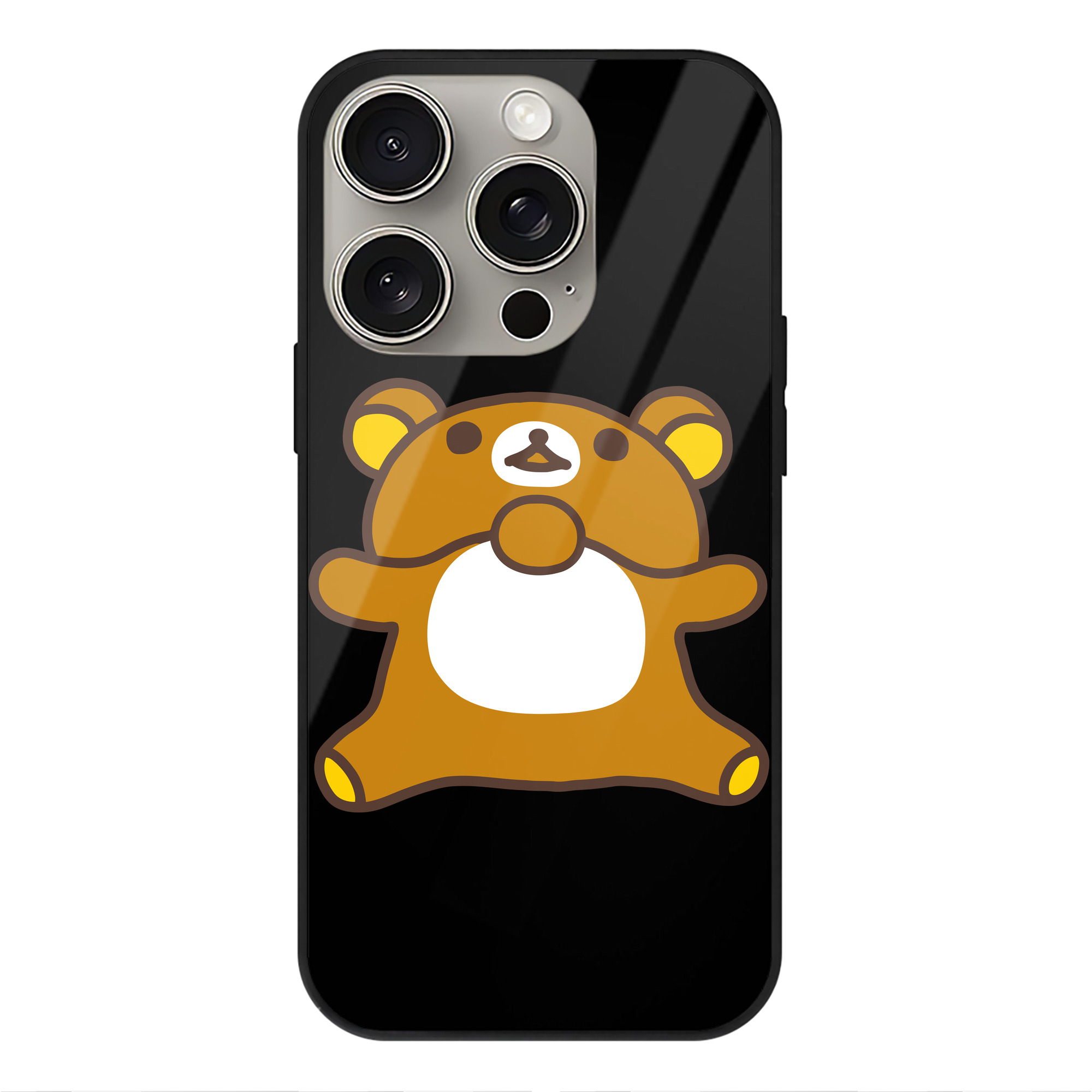 （画像用） リラックマ リラックマ キイロイトリ Rilakkuma Korilakkuma Kiiroitori 【iPhone15Pro対応】スマホケース 耐衝撃＆黄変防止 背面ガラス