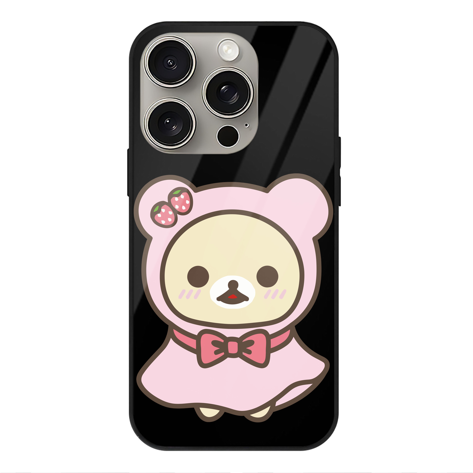（画像用） リラックマ リラックマ キイロイトリ Rilakkuma Korilakkuma Kiiroitori 【iPhone15Pro対応】スマホケース 耐衝撃＆黄変防止 背面ガラス