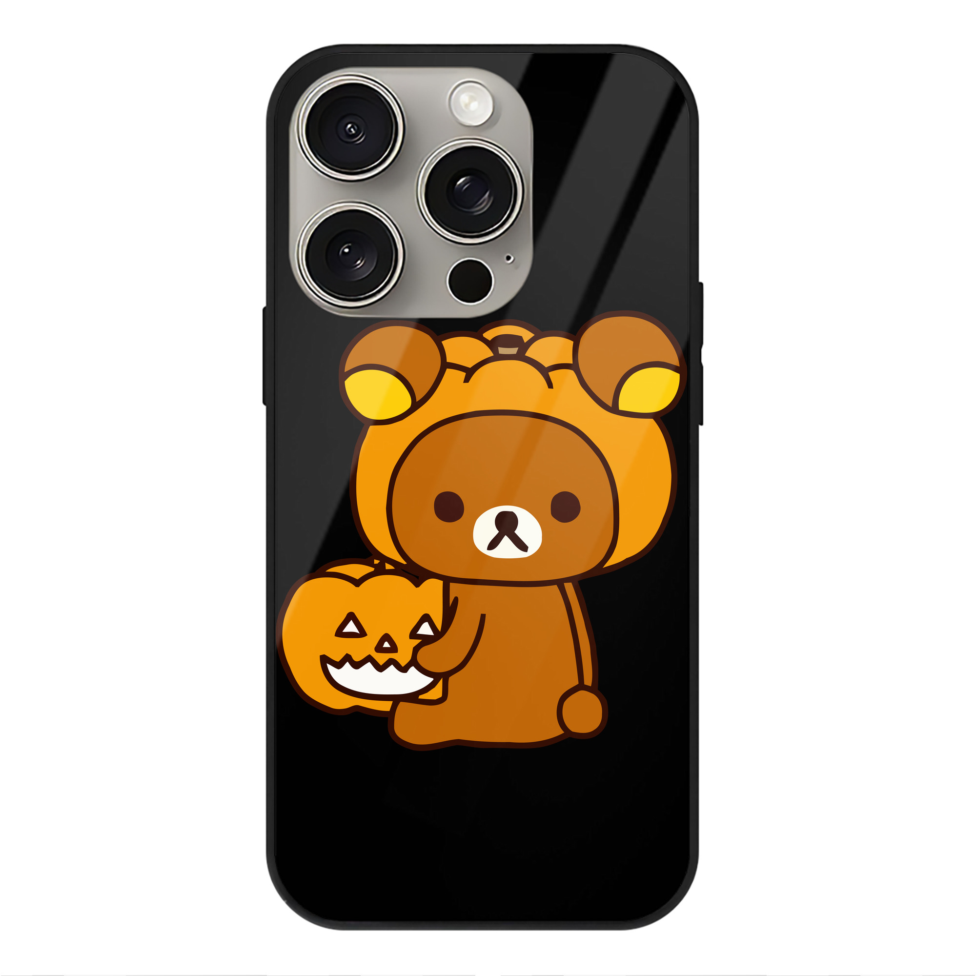 （画像用） リラックマ リラックマ キイロイトリ Rilakkuma Korilakkuma Kiiroitori 【iPhone15Pro対応】スマホケース 耐衝撃＆黄変防止 背面ガラス