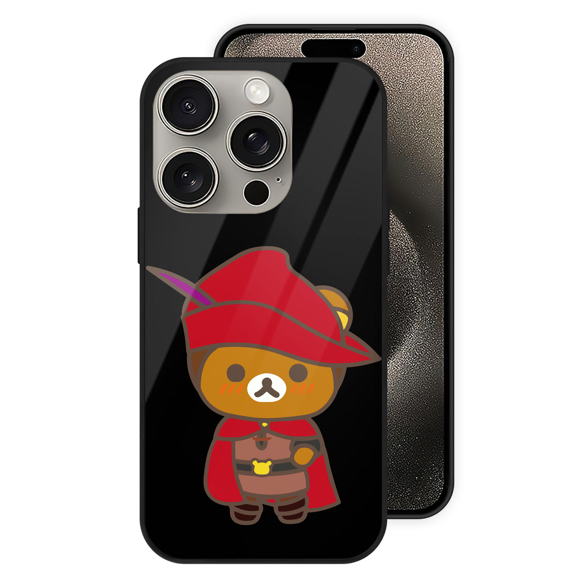 （画像用） リラックマ リラックマ キイロイトリ Rilakkuma Korilakkuma Kiiroitori 【iPhone15Pro対応】スマホケース 耐衝撃＆黄変防止 背面ガラス
