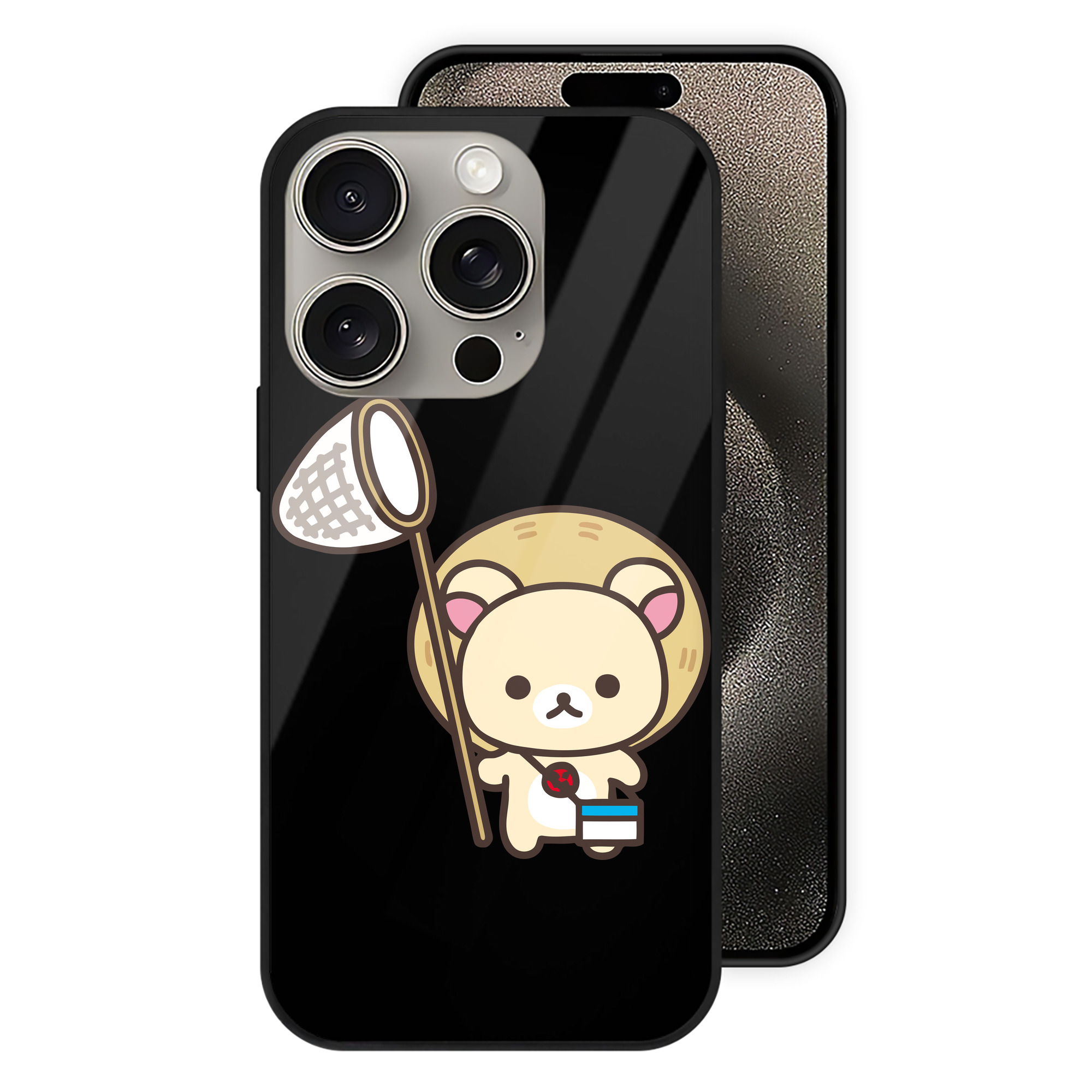 （画像用） リラックマ リラックマ キイロイトリ Rilakkuma Korilakkuma Kiiroitori 【iPhone15Pro対応】スマホケース 耐衝撃＆黄変防止 背面ガラス