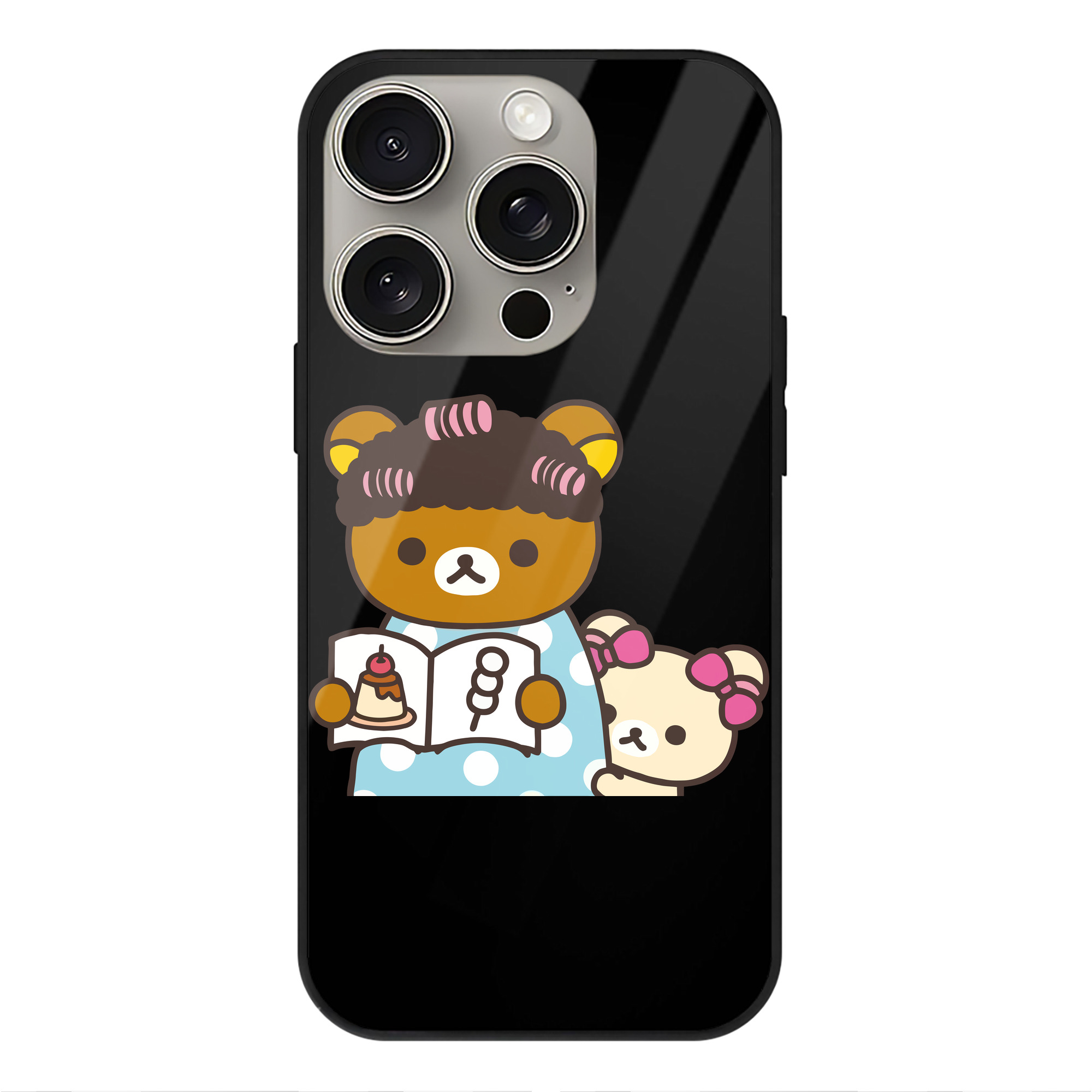 （画像用） リラックマ リラックマ キイロイトリ Rilakkuma Korilakkuma Kiiroitori 【iPhone15Pro対応】スマホケース 耐衝撃＆黄変防止 背面ガラス