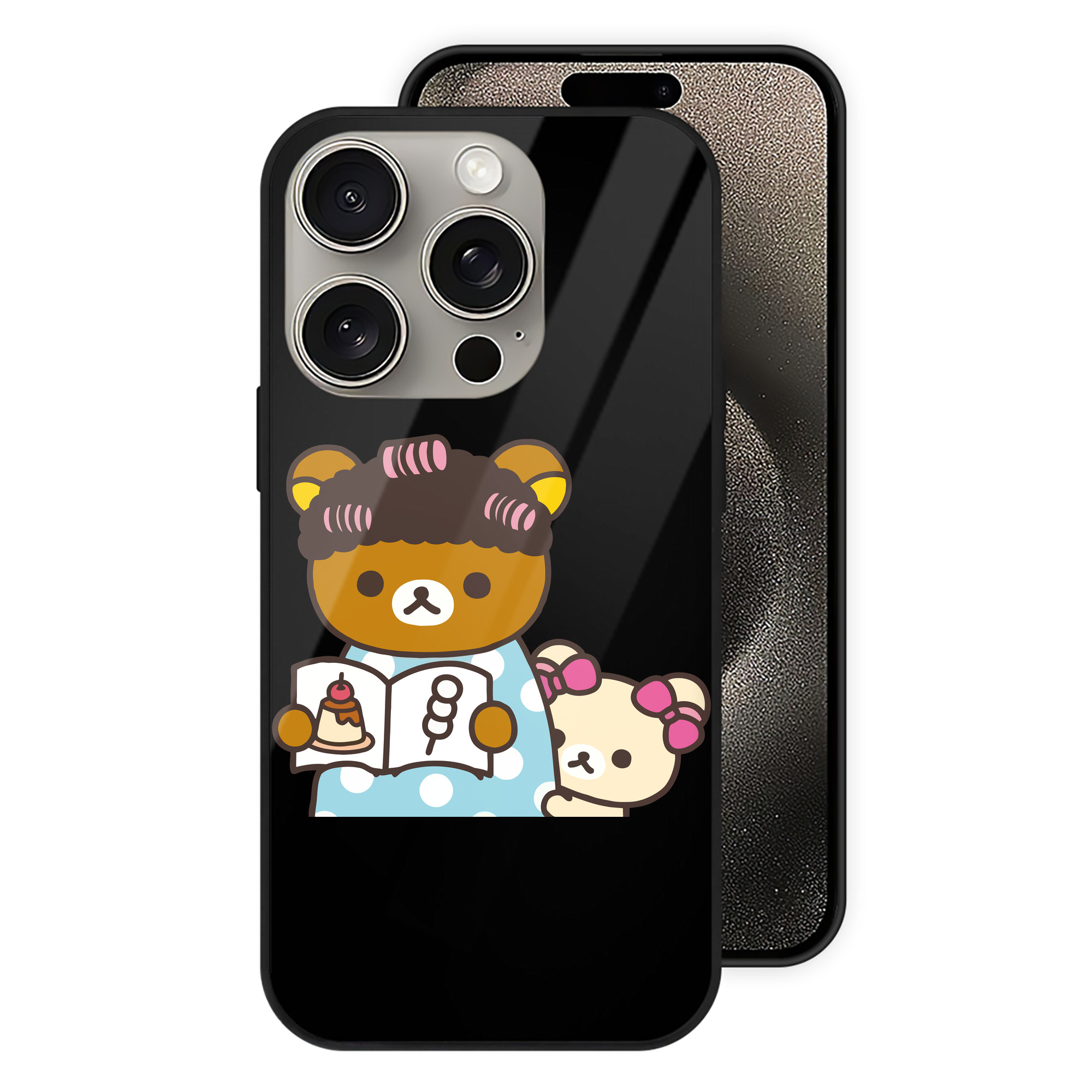 （画像用） リラックマ リラックマ キイロイトリ Rilakkuma Korilakkuma Kiiroitori 【iPhone15Pro対応】スマホケース 耐衝撃＆黄変防止 背面ガラス