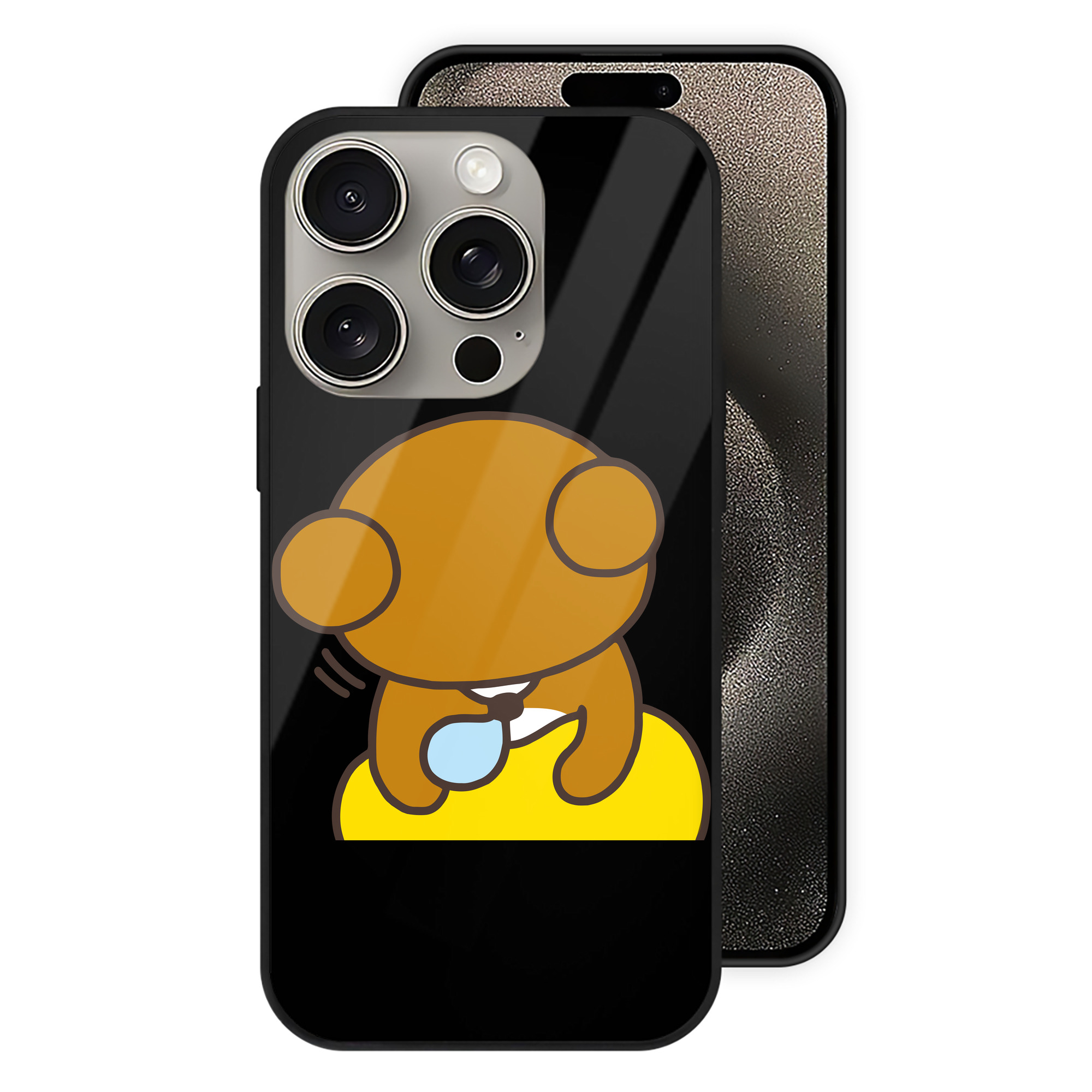 （画像用） リラックマ リラックマ キイロイトリ Rilakkuma Korilakkuma Kiiroitori 【iPhone15Pro対応】スマホケース 耐衝撃＆黄変防止 背面ガラス