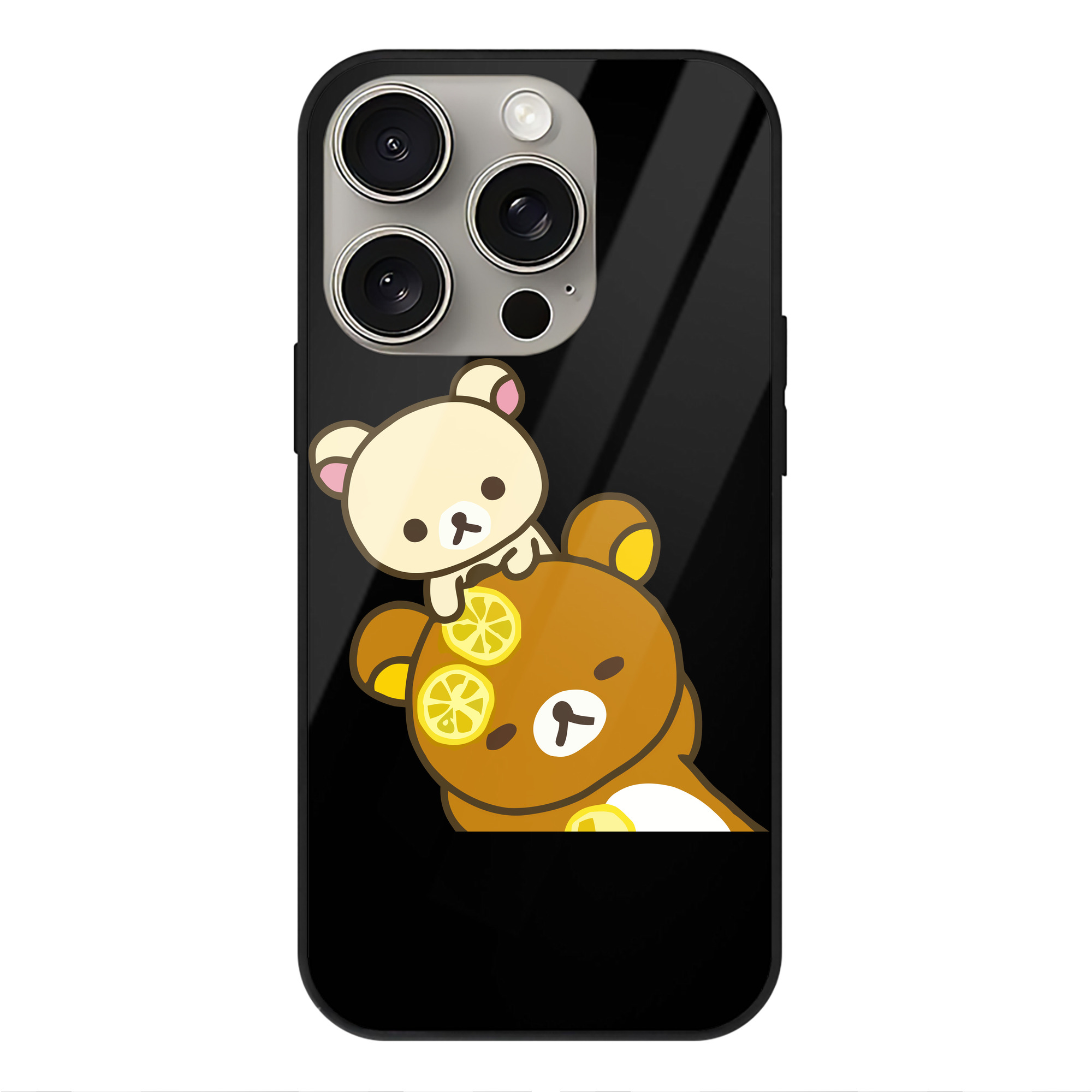 （画像用） リラックマ リラックマ キイロイトリ Rilakkuma Korilakkuma Kiiroitori 【iPhone15Pro対応】スマホケース 耐衝撃＆黄変防止 背面ガラス