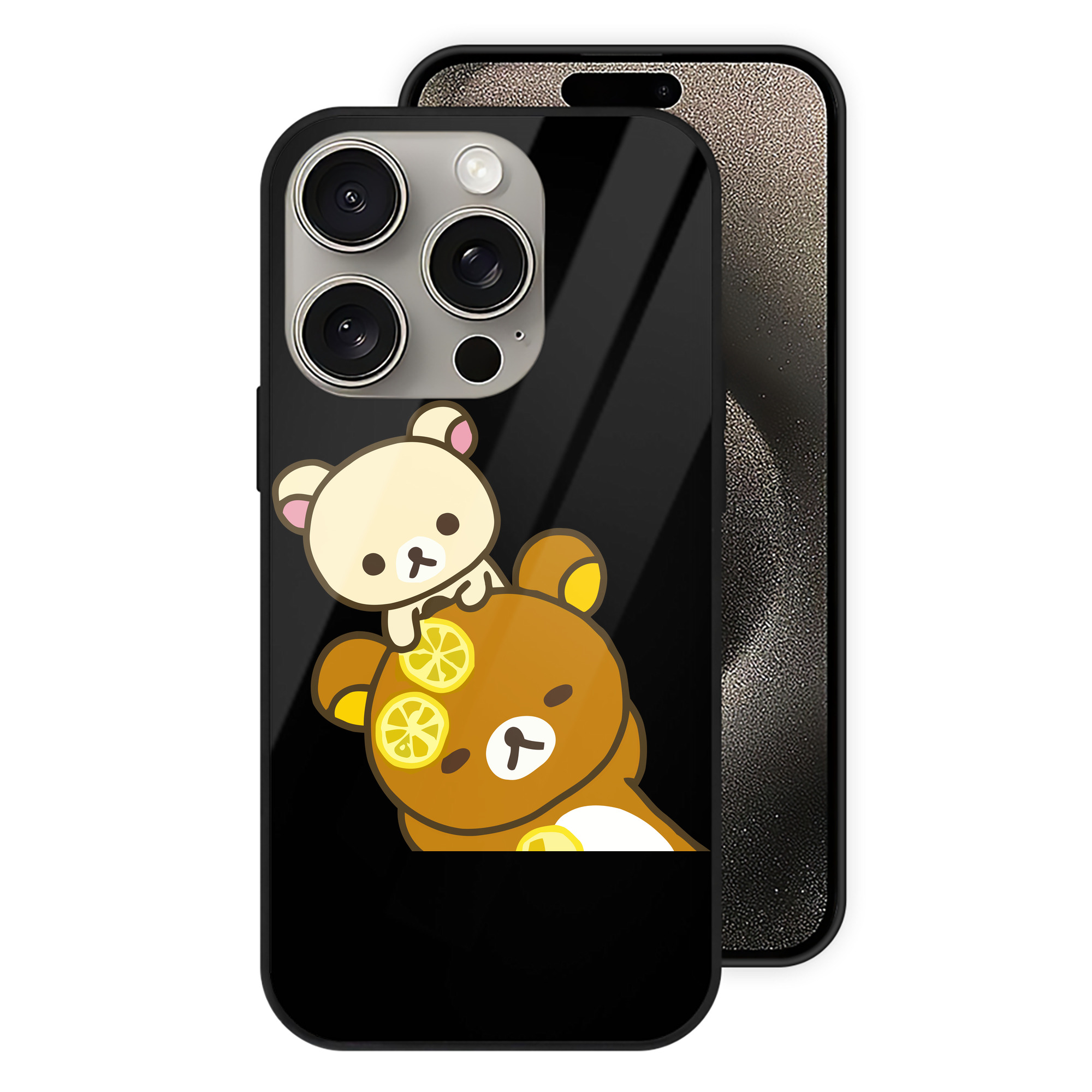 （画像用） リラックマ リラックマ キイロイトリ Rilakkuma Korilakkuma Kiiroitori 【iPhone15Pro対応】スマホケース 耐衝撃＆黄変防止 背面ガラス