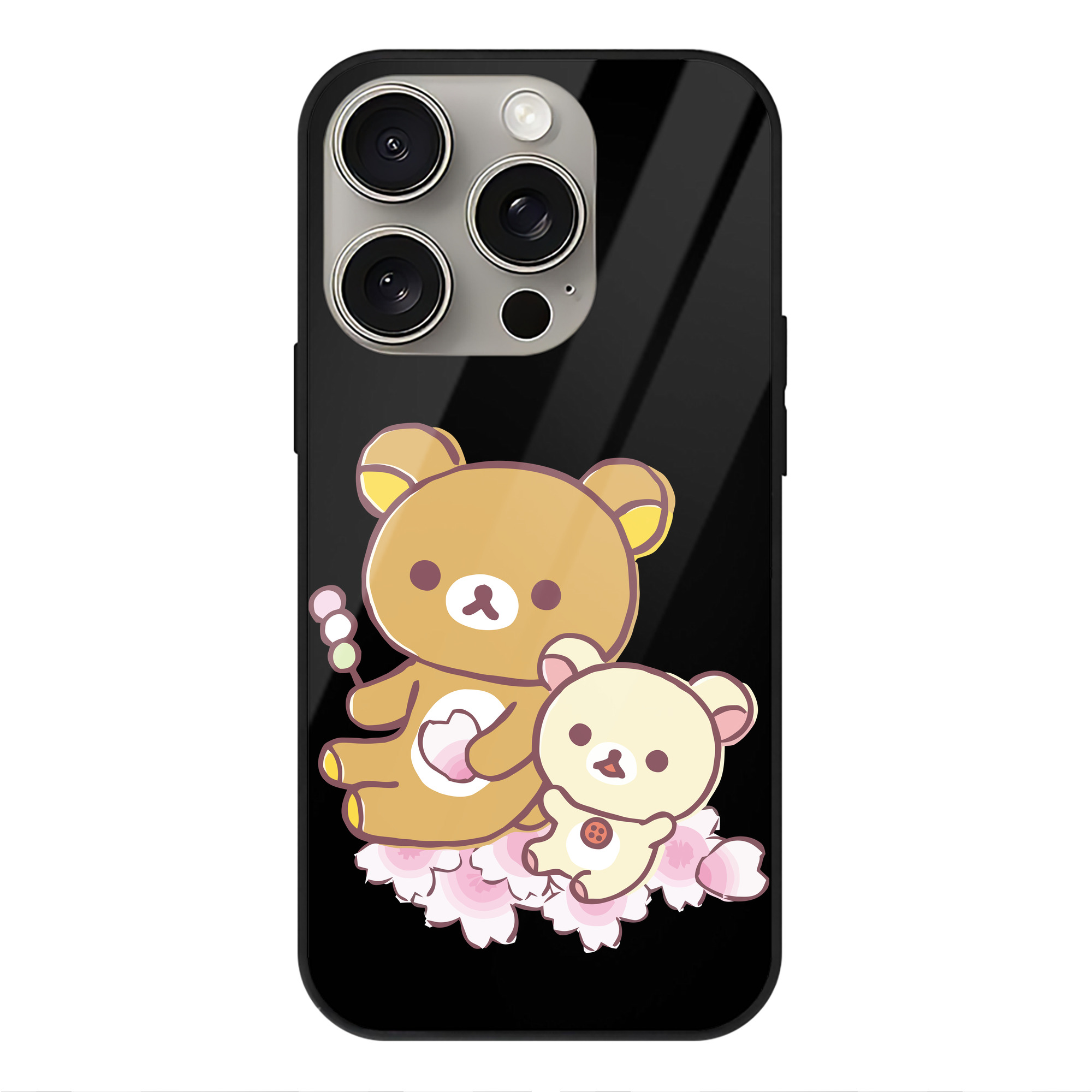 （画像用） リラックマ リラックマ キイロイトリ Rilakkuma Korilakkuma Kiiroitori 【iPhone15Pro対応】スマホケース 耐衝撃＆黄変防止 背面ガラス