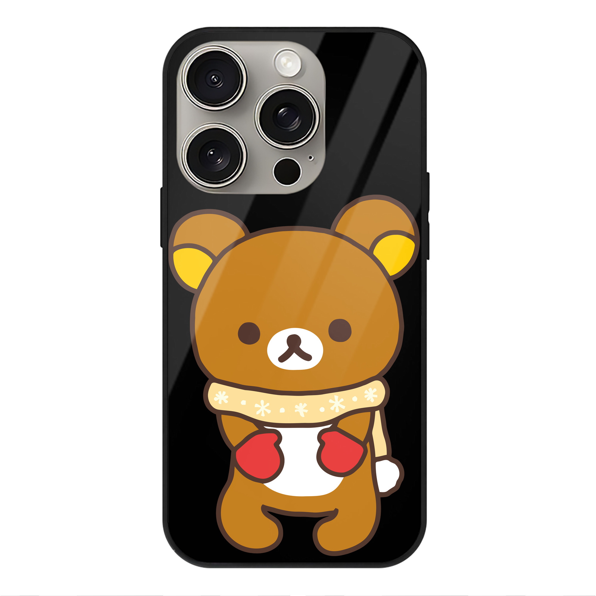 （画像用） リラックマ リラックマ キイロイトリ Rilakkuma Korilakkuma Kiiroitori 【iPhone15Pro対応】スマホケース 耐衝撃＆黄変防止 背面ガラス