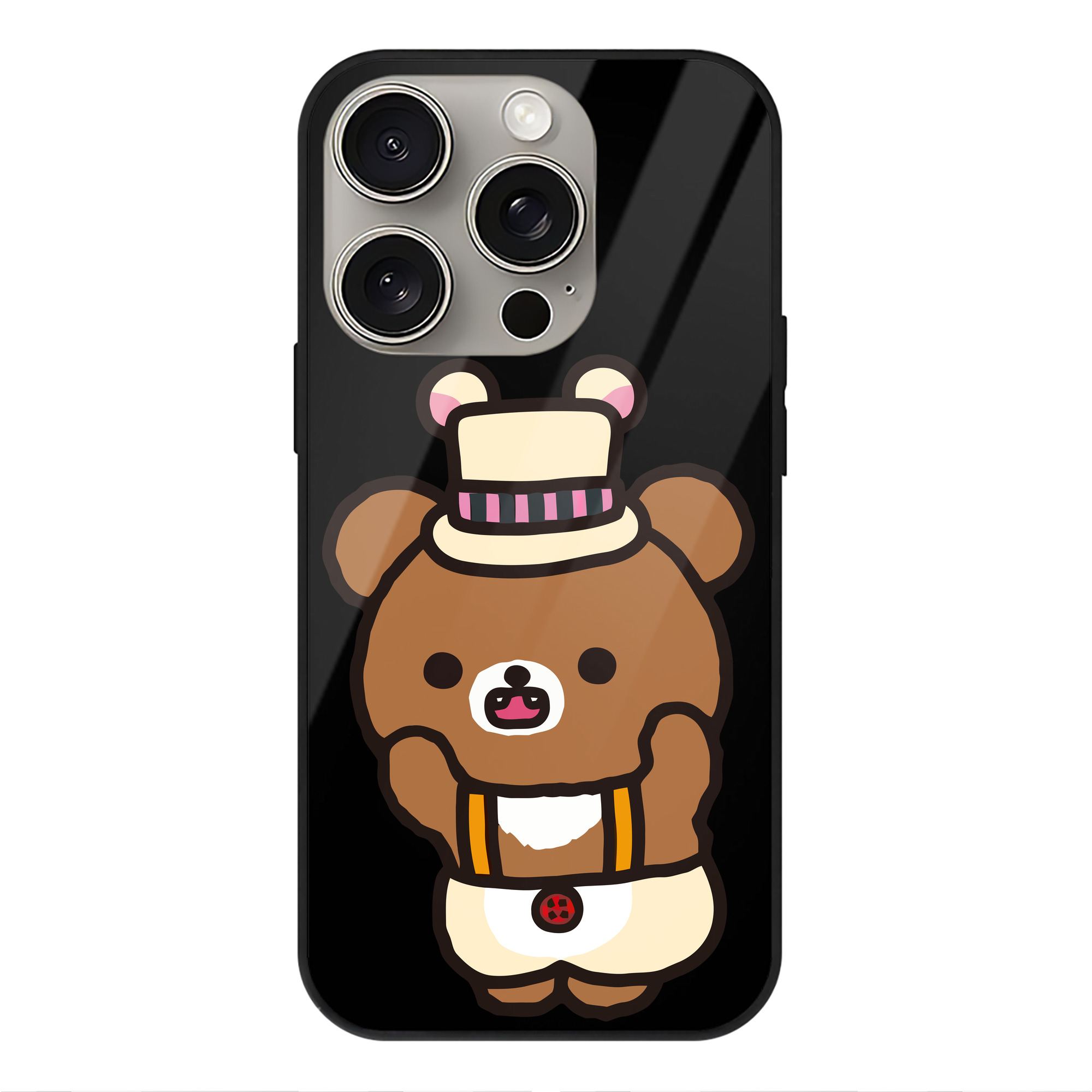 （画像用） リラックマ リラックマ キイロイトリ Rilakkuma Korilakkuma Kiiroitori 【iPhone15Pro対応】スマホケース 耐衝撃＆黄変防止 背面ガラス